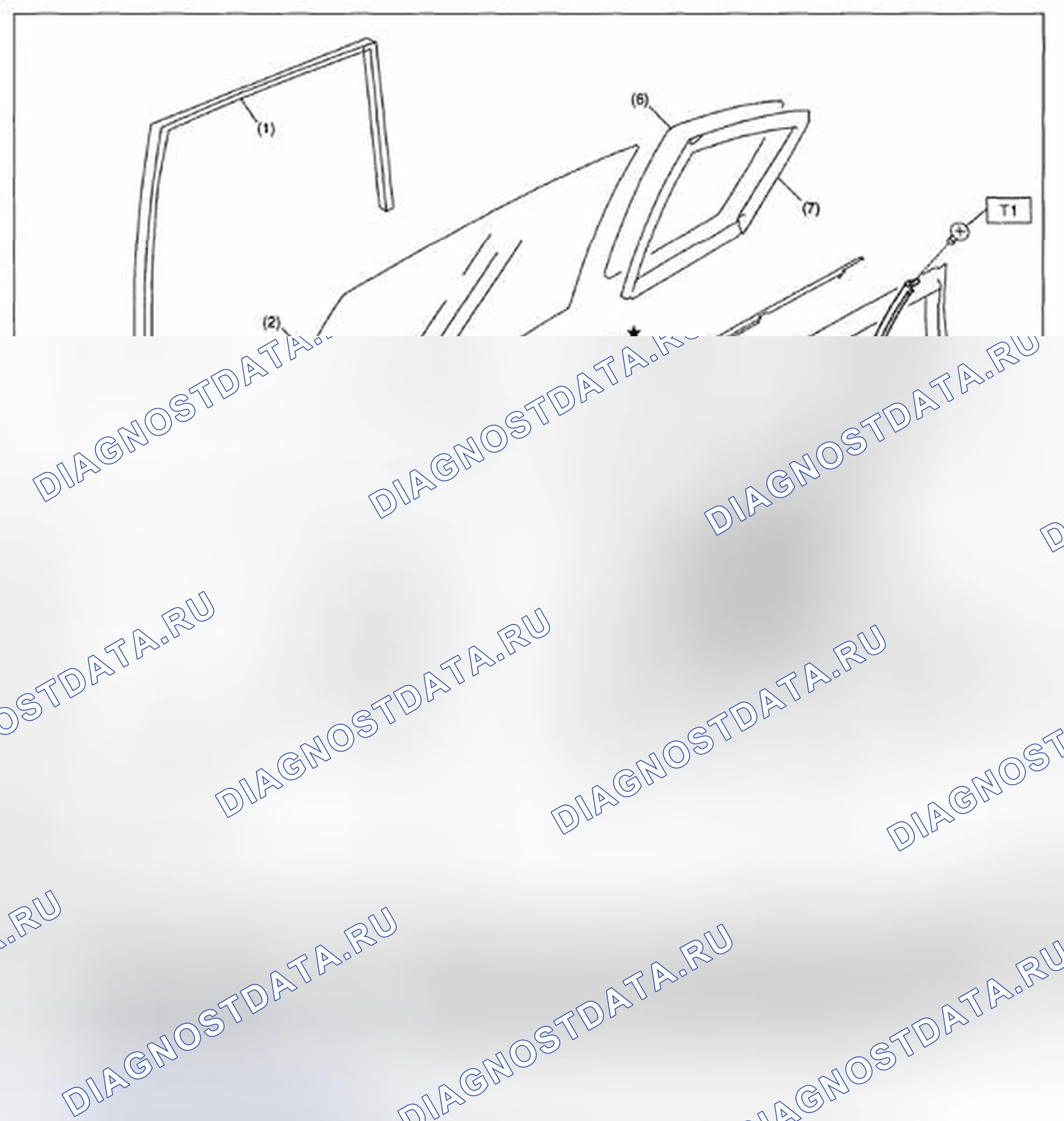 Рис. 4: СТЕКЛО ЗАДНЕЙ ДВЕРИ. Subaru Outback BR