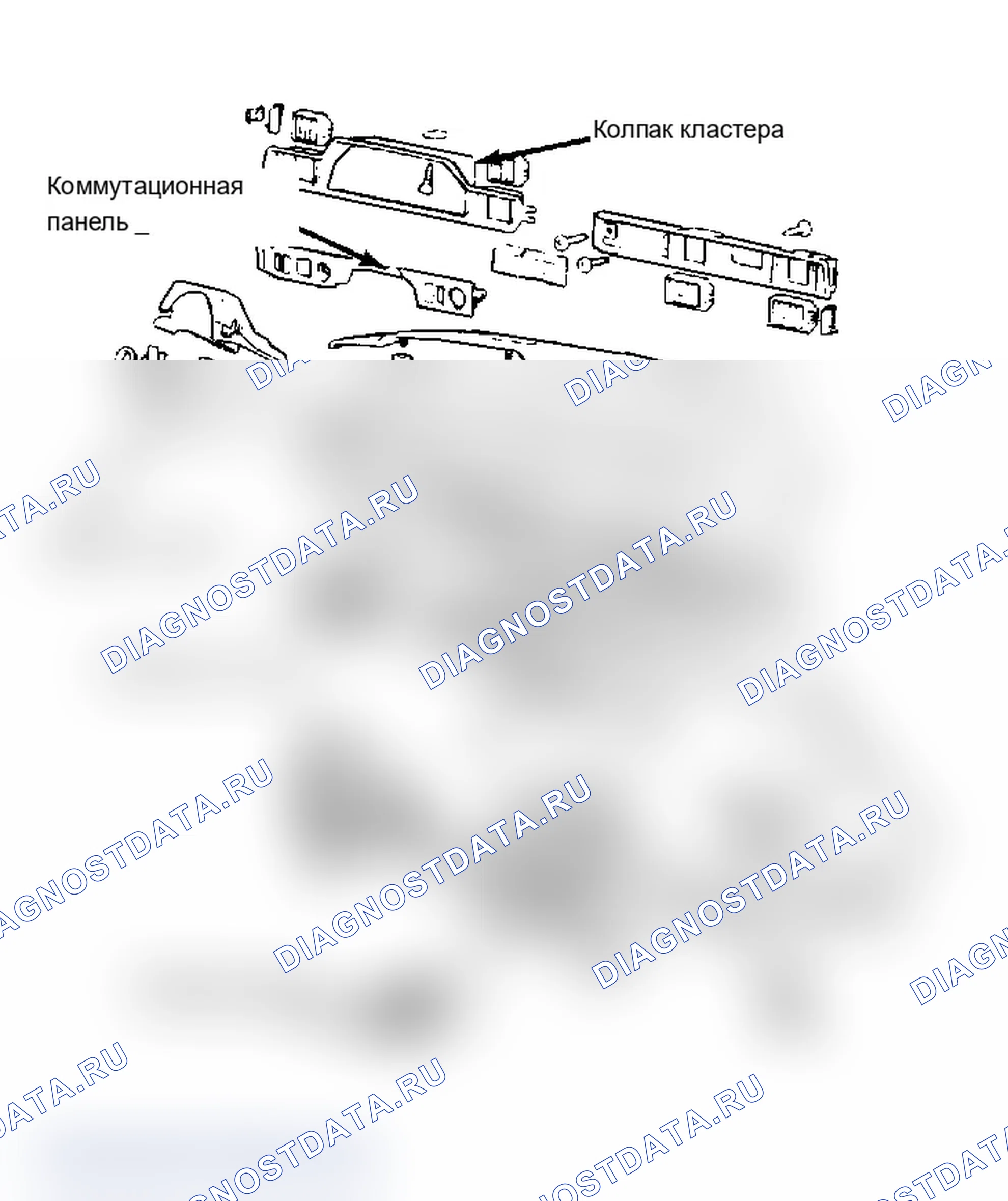 Рис. 2: Разнесенный вид приборной панели Tredia. Mitsubishi Mirage II