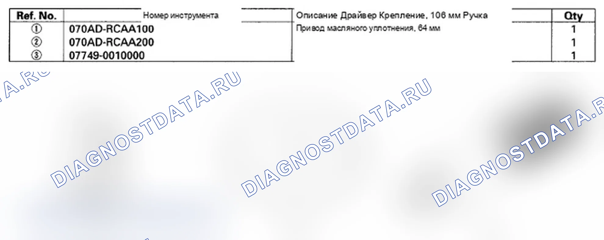 Рис. 252: Специальные инструменты. Acura RL II