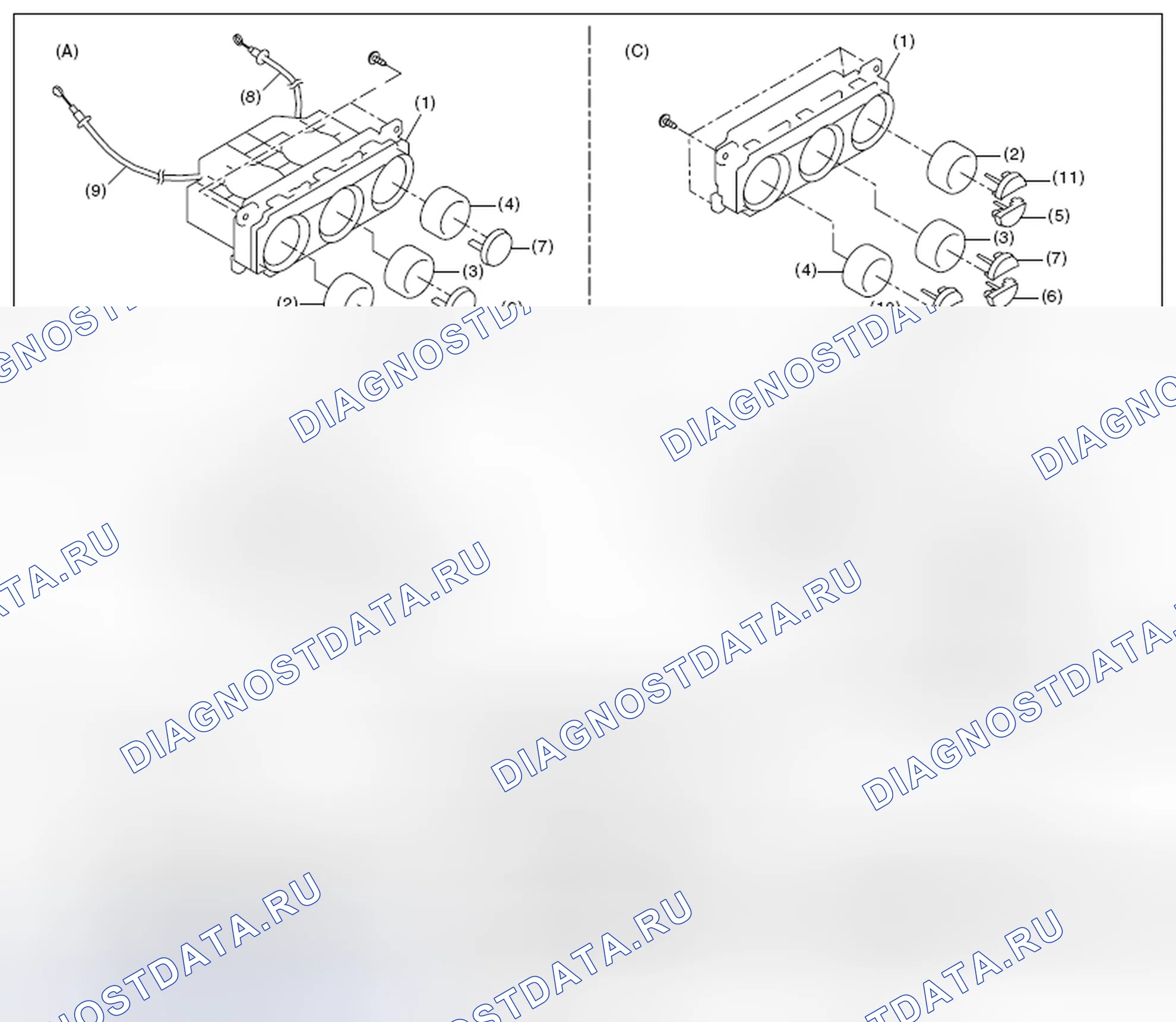 Рис. 9: ПАНЕЛЬ УПРАВЛЕНИЯ. Subaru Forester SJ