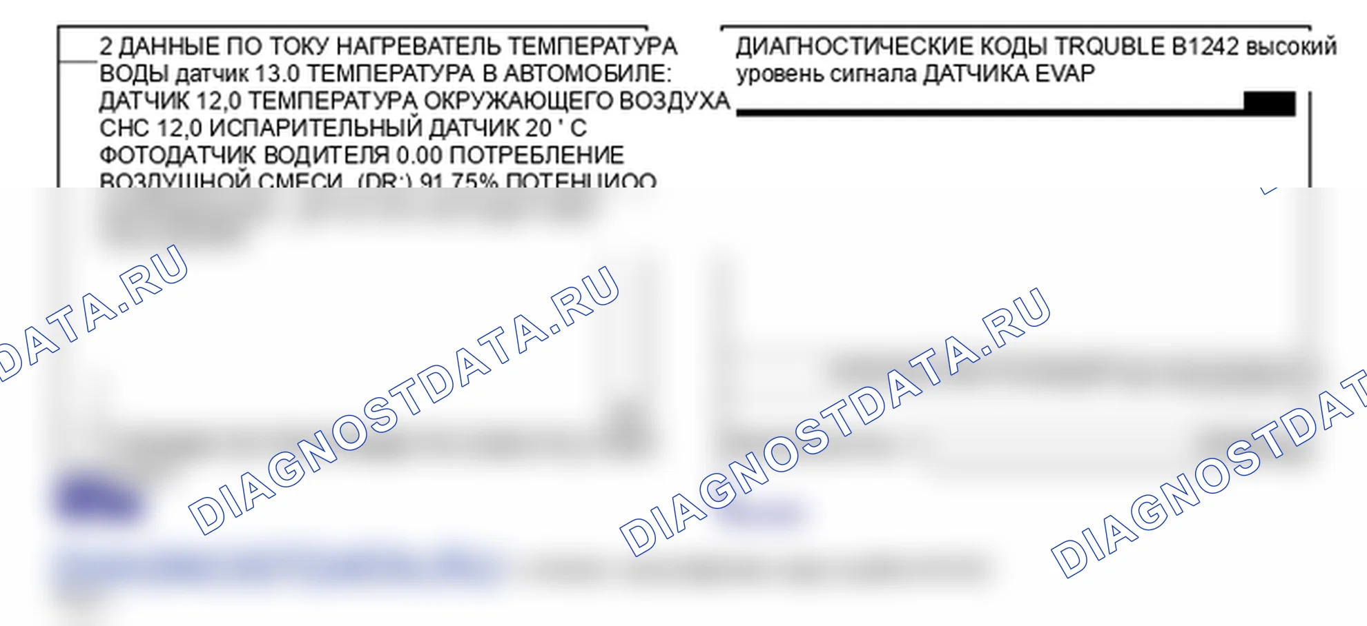 Данные диагностического сканера — B1242. Hyundai Santa Fe CM