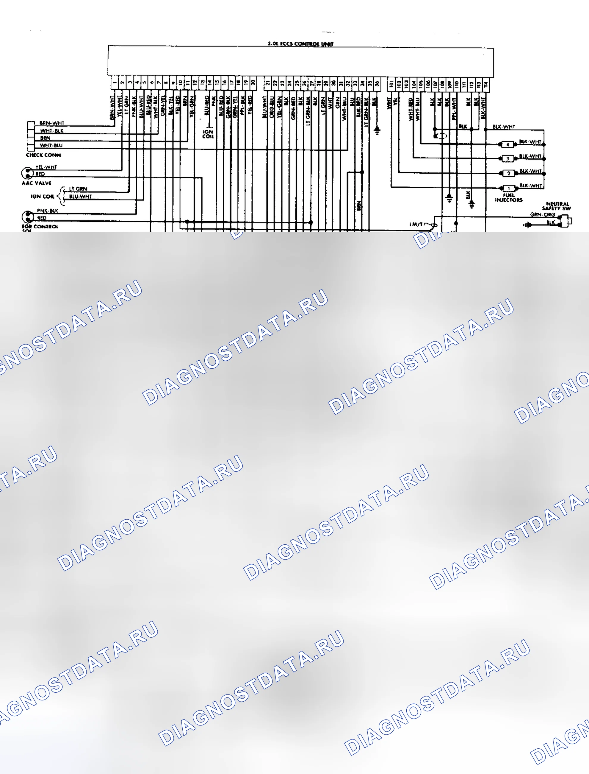 Рис. 21: электросхема 200SX Xe САОЗ. Nissan Stanza II