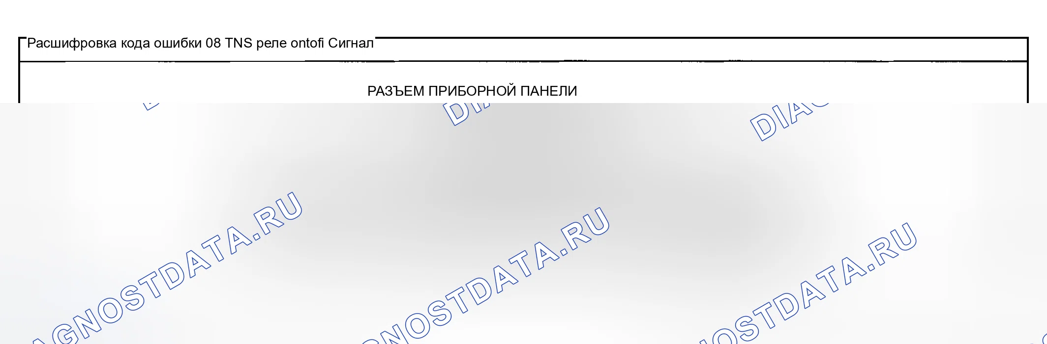 Рис. 21: расшифровка кода ошибки 08: Сигнал включения / выключения реле TNS. Mazda MPV II рестайлинг