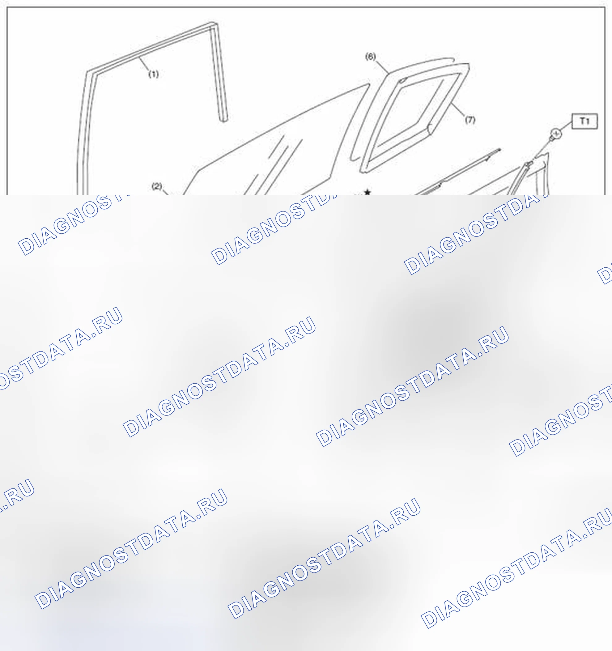 Рис. 10: СТЕКЛО ЗАДНЕЙ ДВЕРИ. Subaru Legacy BM/BR рестайлинг