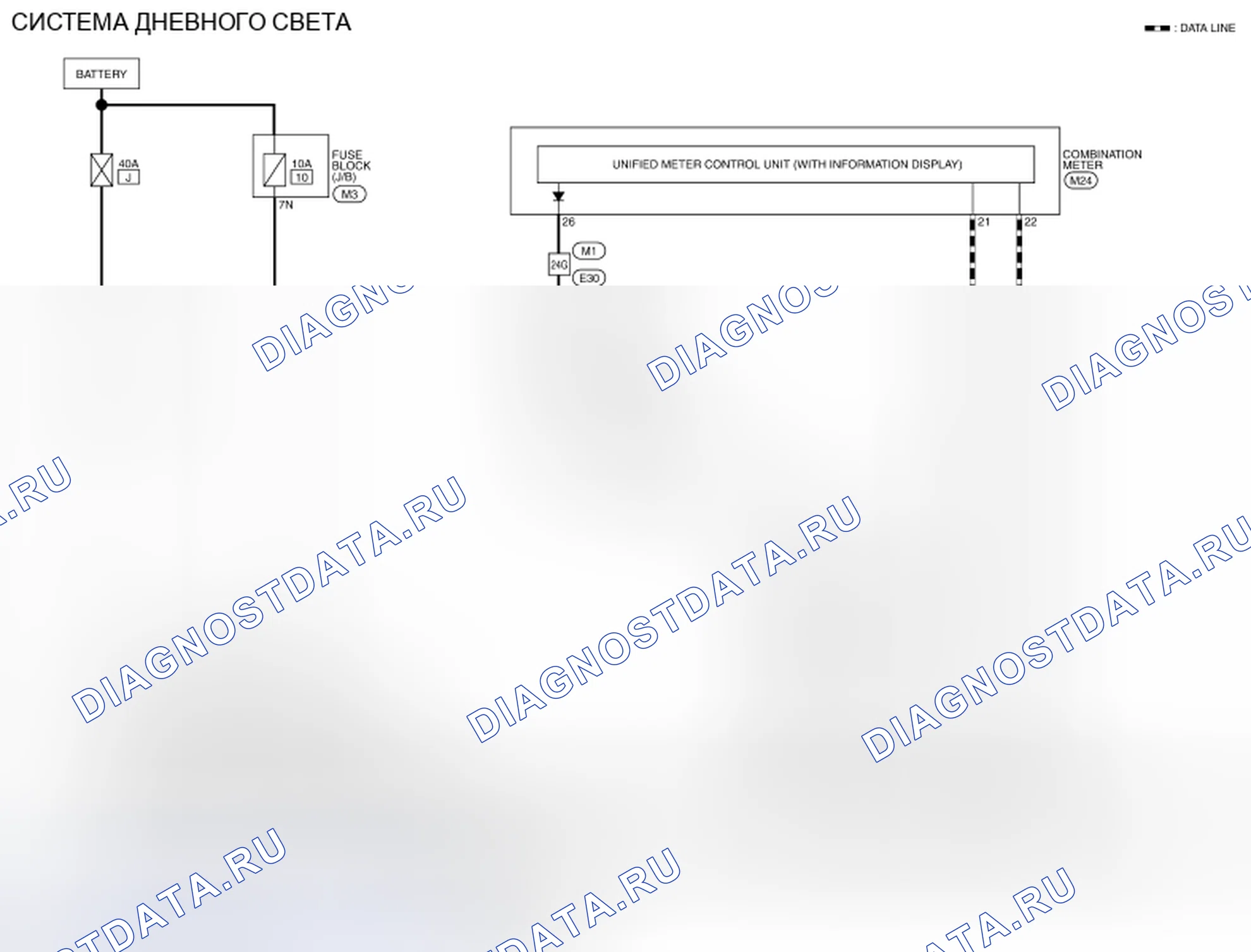 Рис. 140: ФАРА: электросхема. Nissan Altima L32