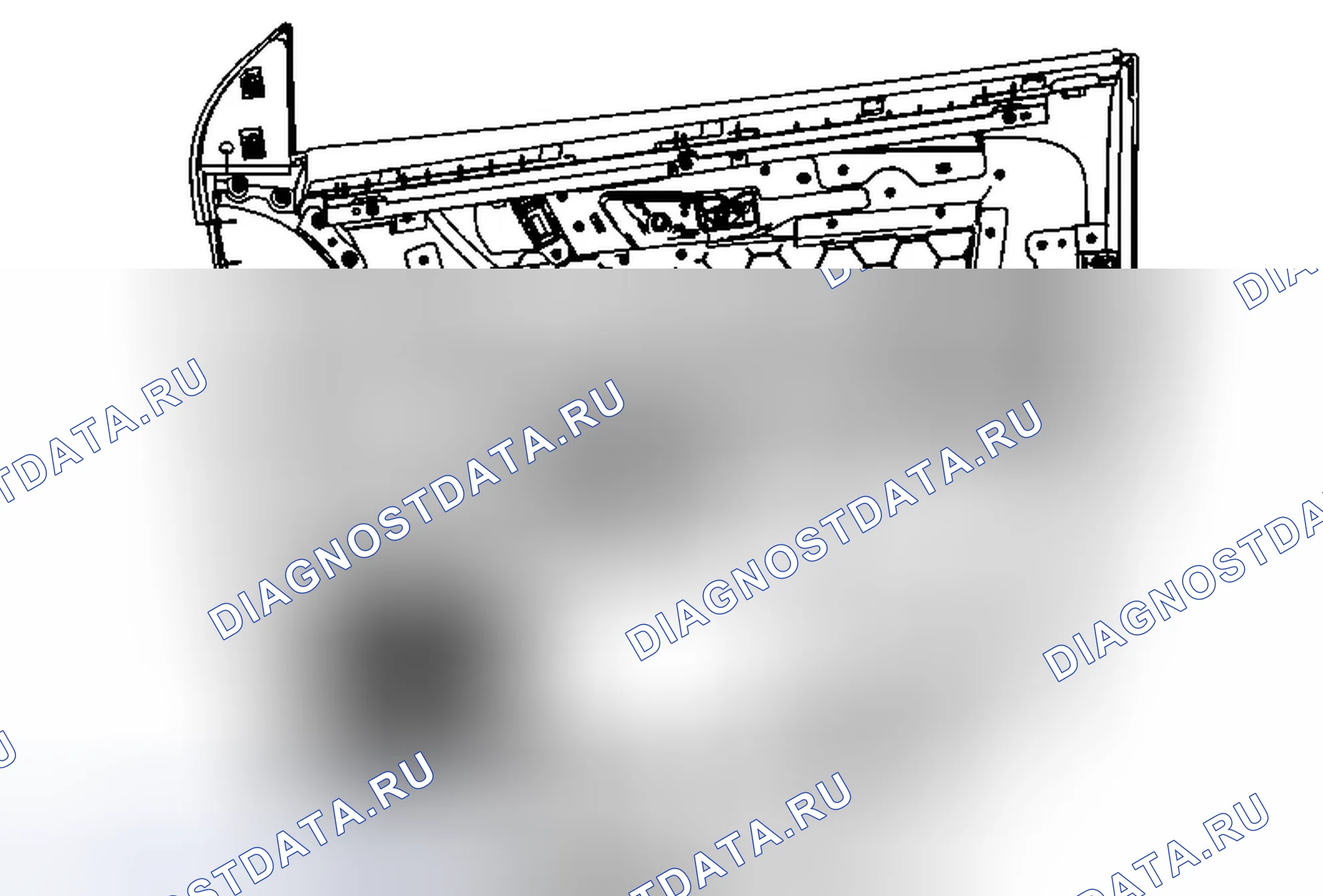 Рис. 22: Замена переключателя окна передней стороны двери - левая сторона (траверса). GMC Acadia I рестайлинг