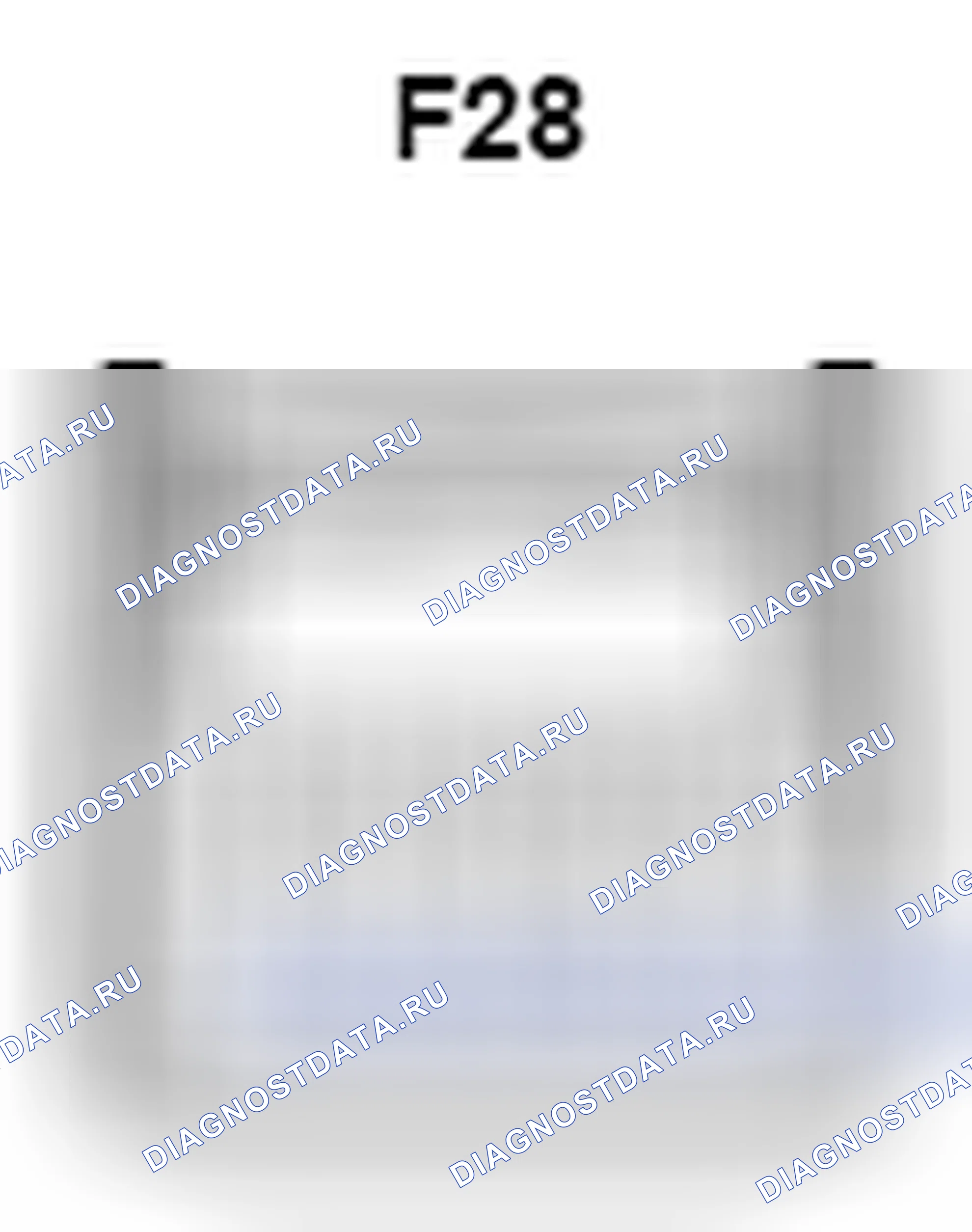 Рис. 1364: Вид с торца разъема сборки ECU мультимедийного интерфейса (F28). Toyota Camry XV40 рестайлинг