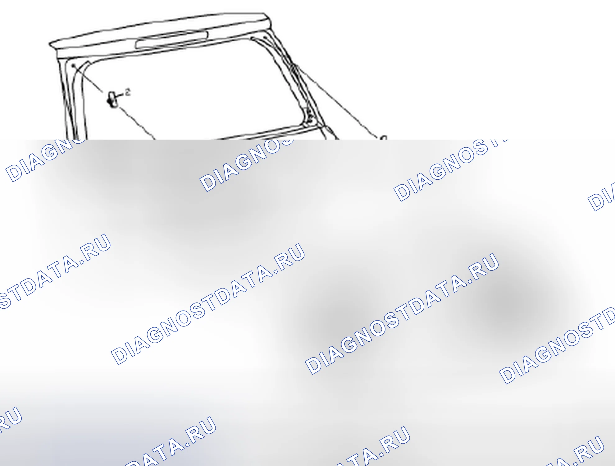 Рис. 17: Компоненты окна задней торцевой двери. Suzuki SX4 I