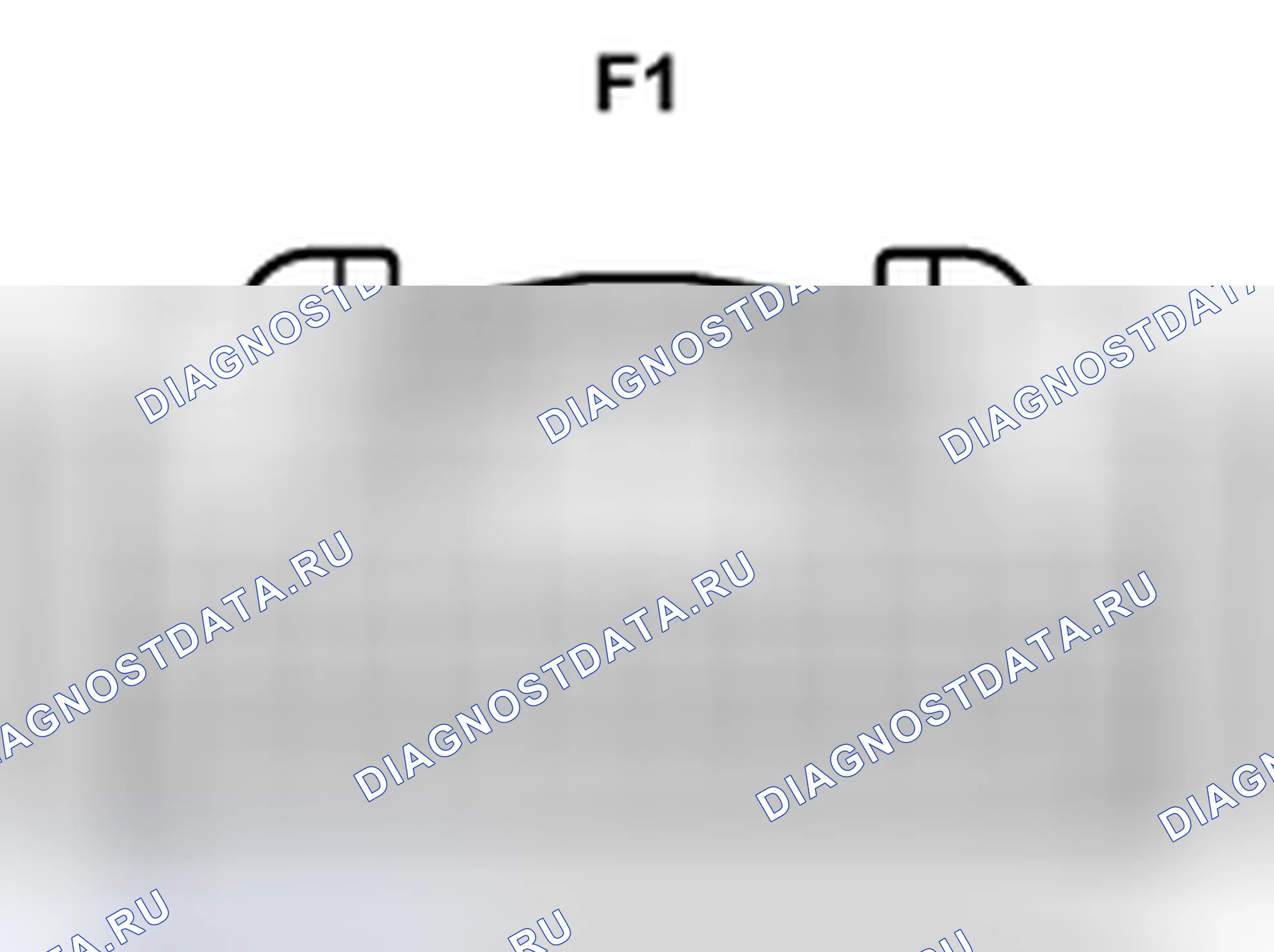 Рис. 484: Комбинированный вид с торца разъема расходомера (F1). Toyota Camry XV40