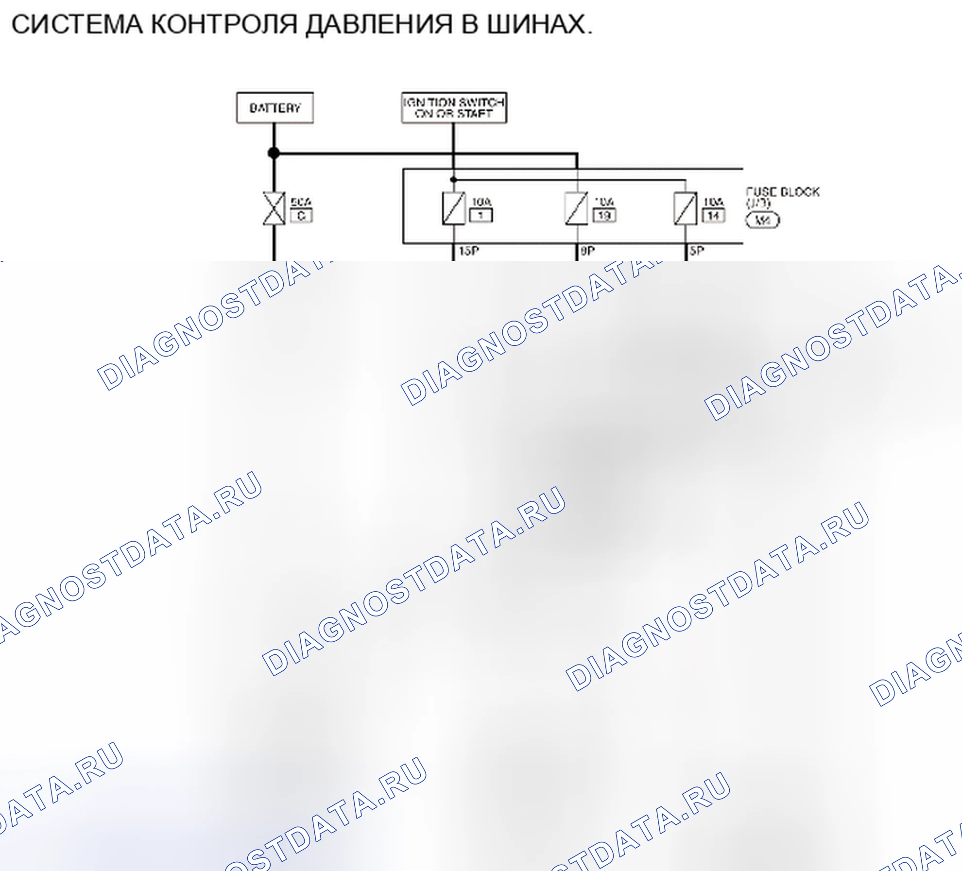 Рис. 134: Система контроля давления в шинах: схема электропроводки. Suzuki Equator I