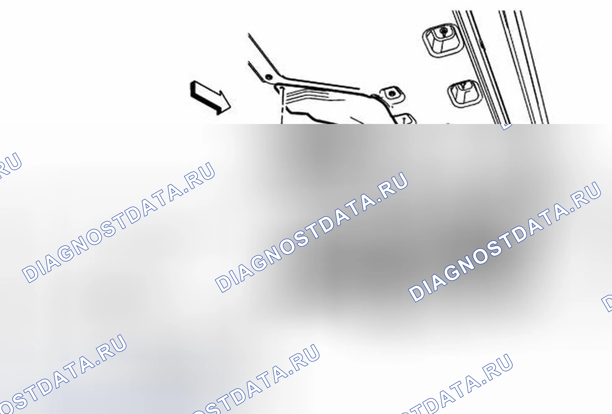 Рис. 4: Замена выхлопного теплозащитного экрана переднего корпуса (справа). Cadillac ATS I