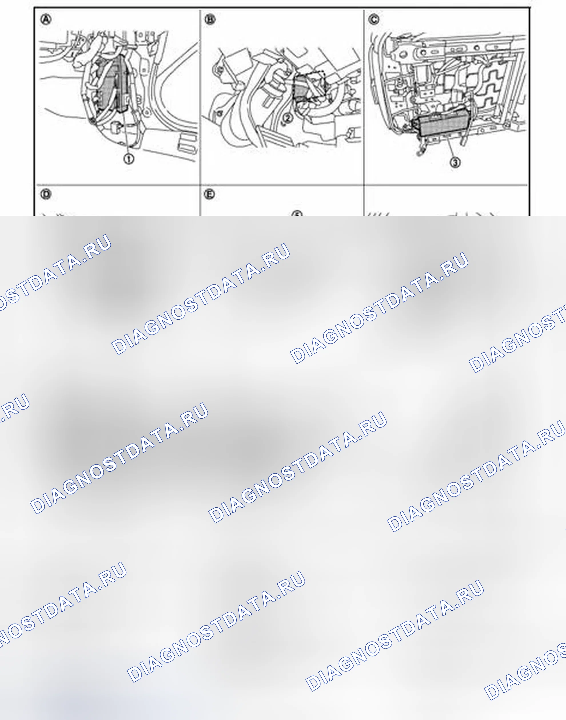 Рис. 34: ФУНКЦИЯ ПОМОЩИ ПРИ ВЫХОДЕ: Расположение компонентов. Infiniti G25 IV рестайлинг