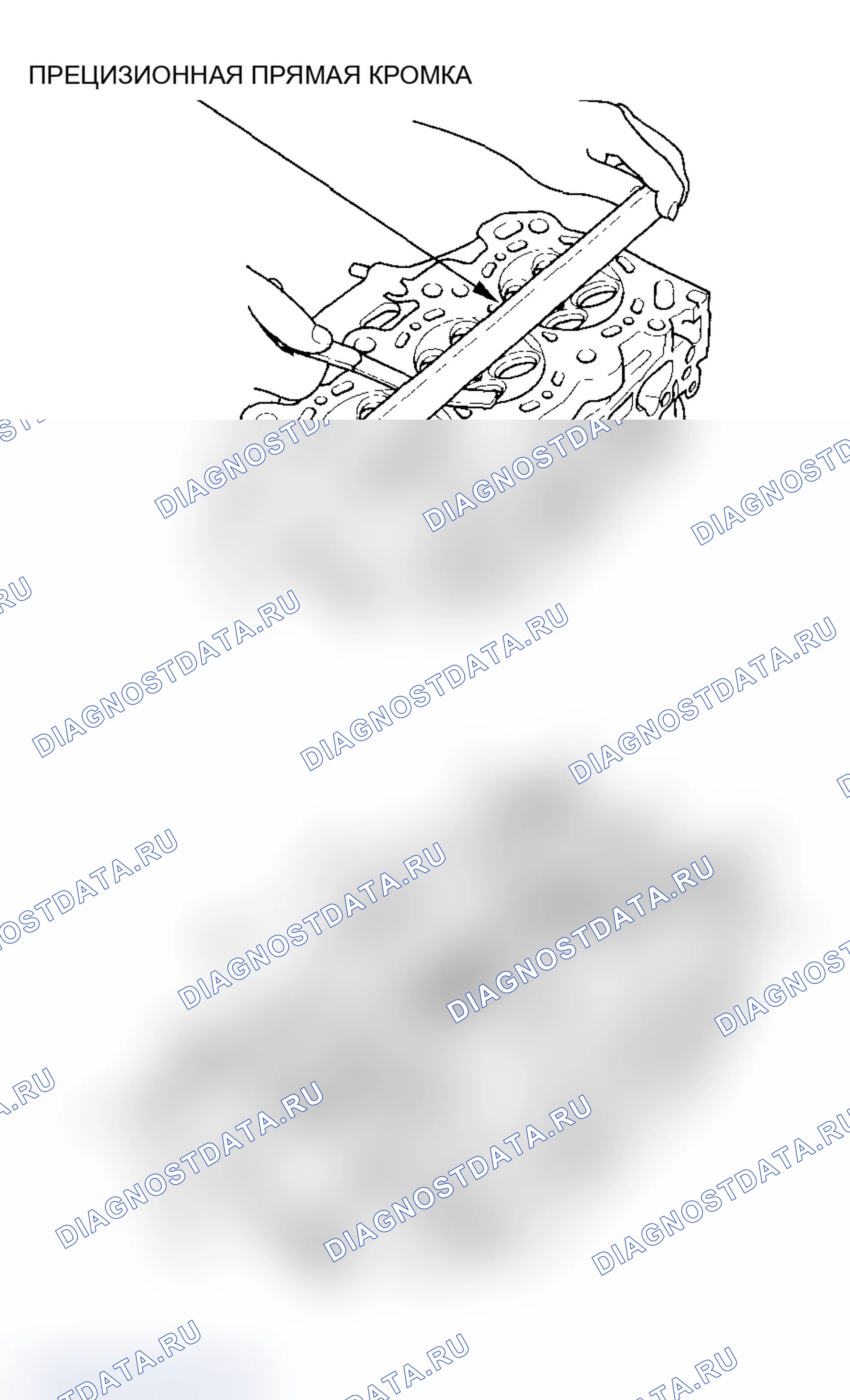 Рис. 178: Проверка головки цилиндра на коробление. Acura TL III