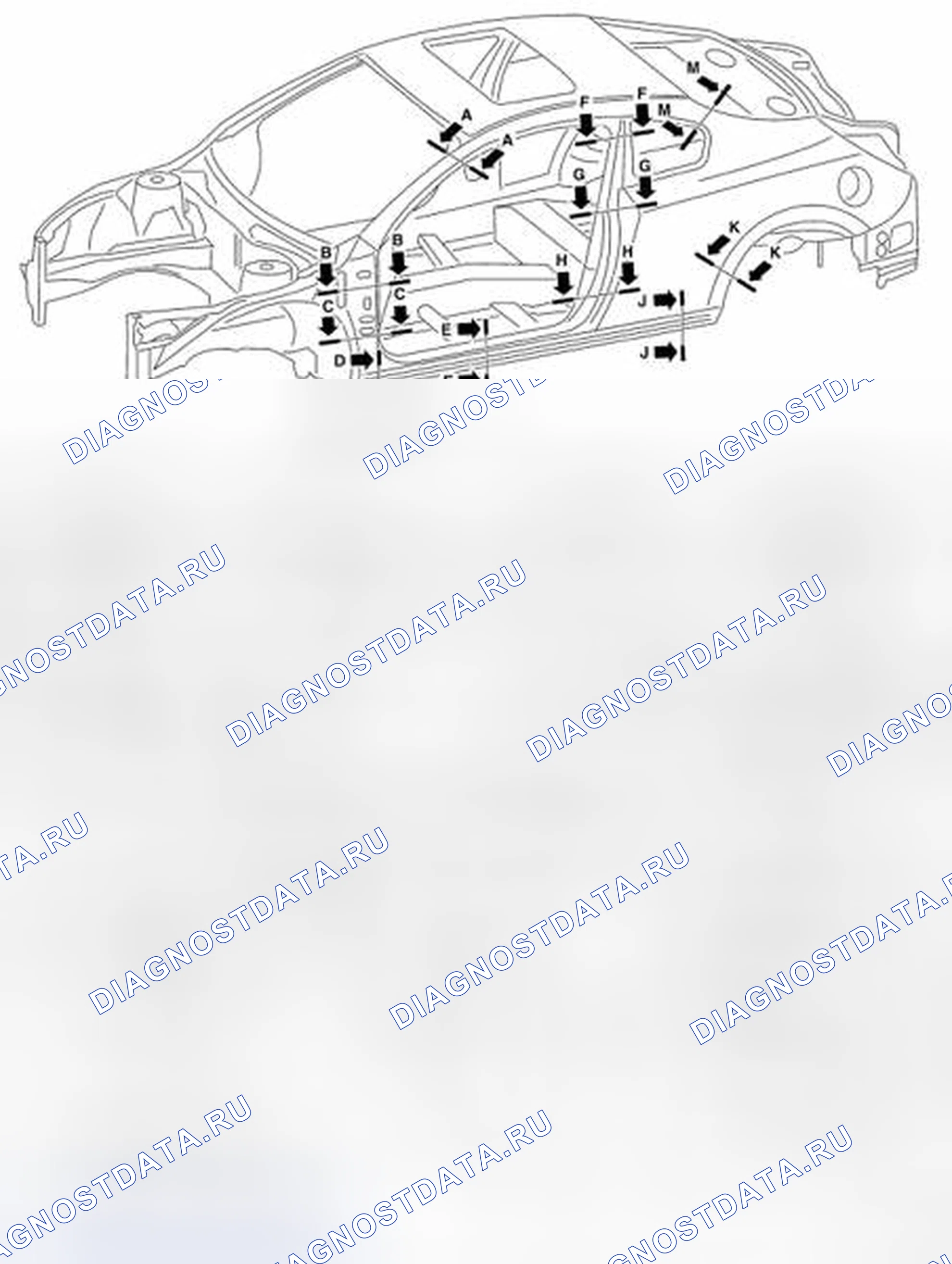 Рис. 197: Конструкция кузова. Nissan Altima L32 рестайлинг