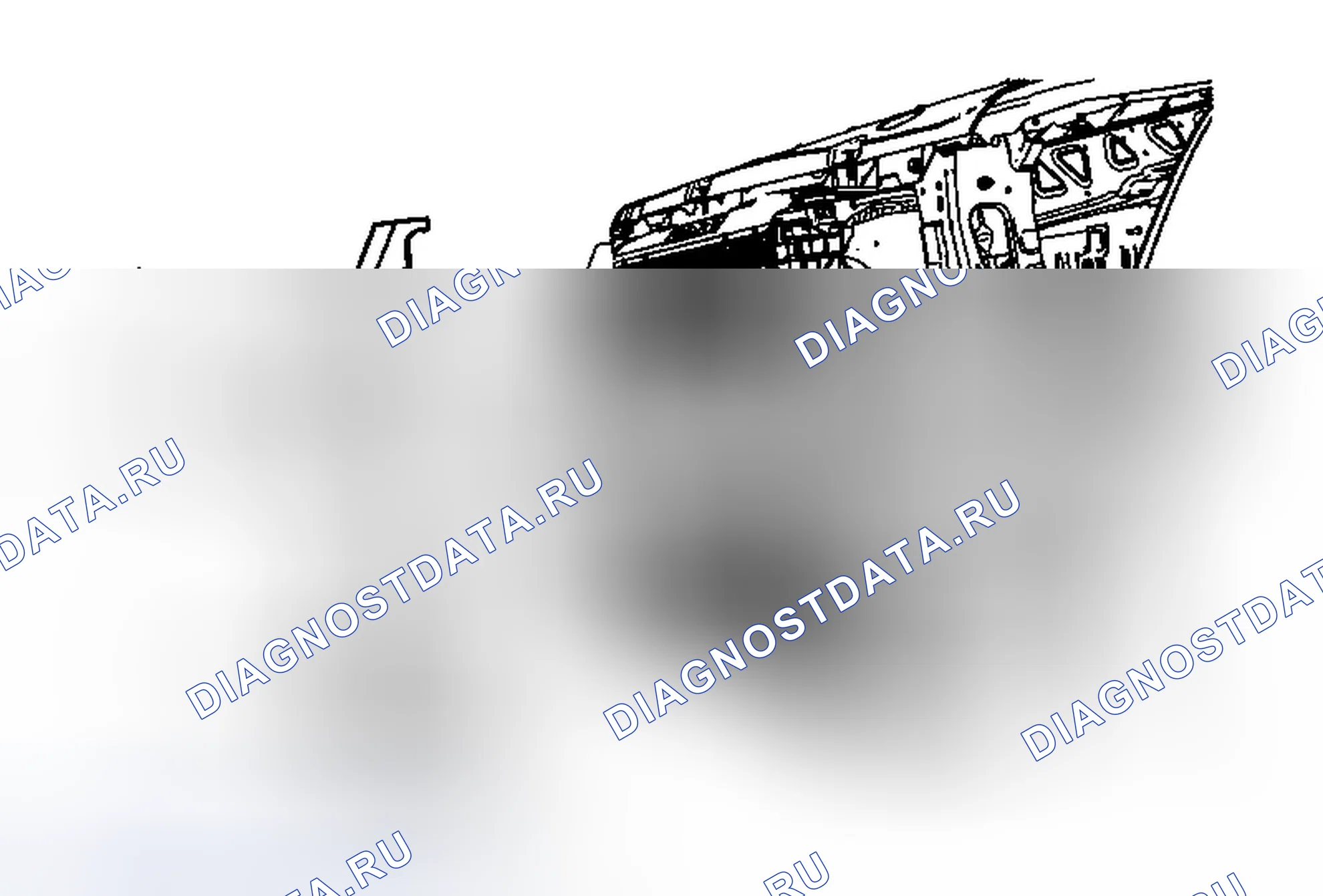 Рис. 7: Замена воздушной перегородки радиатора - левая сторона. Cadillac SRX II