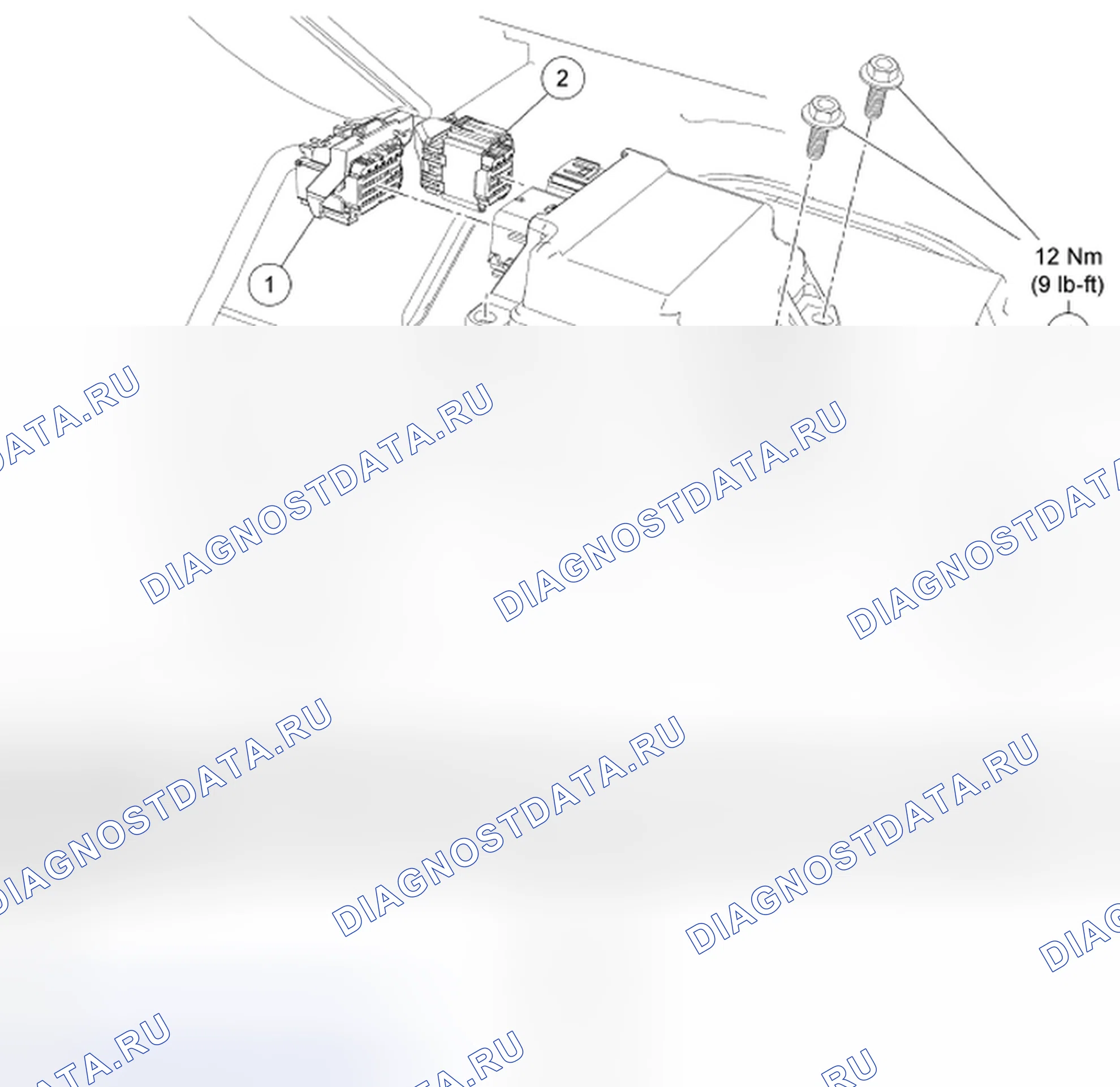 Рис. 253: Модуль управления ограничителями (RCM). Mazda 2 I рестайлинг