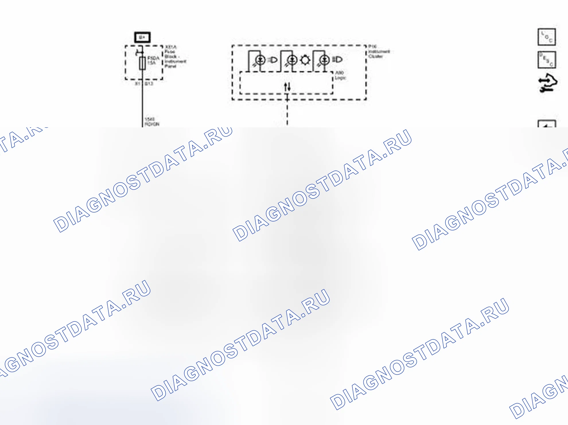 Рис. 2: Схемы подключения элементов управления и индикаторов. Chevrolet Spark M300