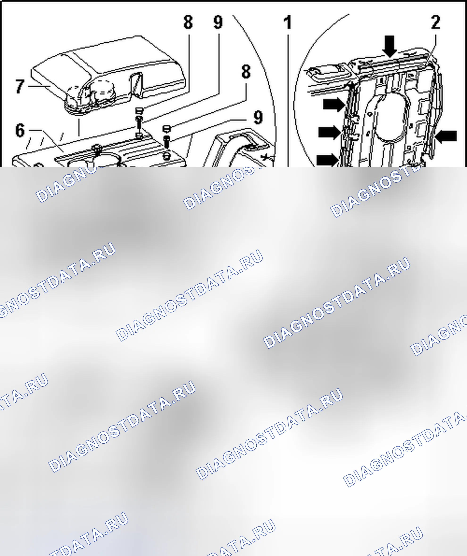 Рис. 122: ЧЕХОЛ И ПОДУШКА, ПРОХОДНОЙ БЛОК С ЦЕНТРАЛЬНЫМ ПОДЛОКОТНИКОМ. Volkswagen Tiguan I