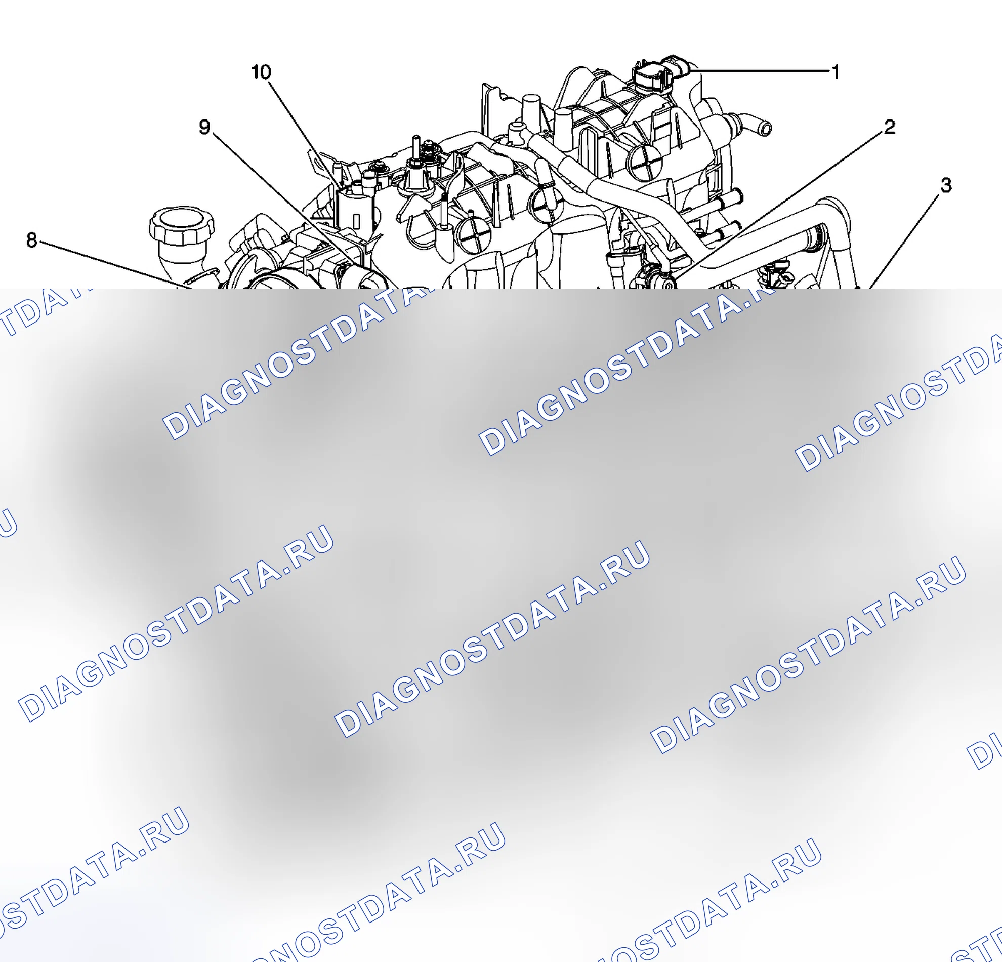 Рис. 2: Левая сторона компонентов двигателя (4.8L / 5.3L / 6.0L). GMC C3500 HD GMT400 final