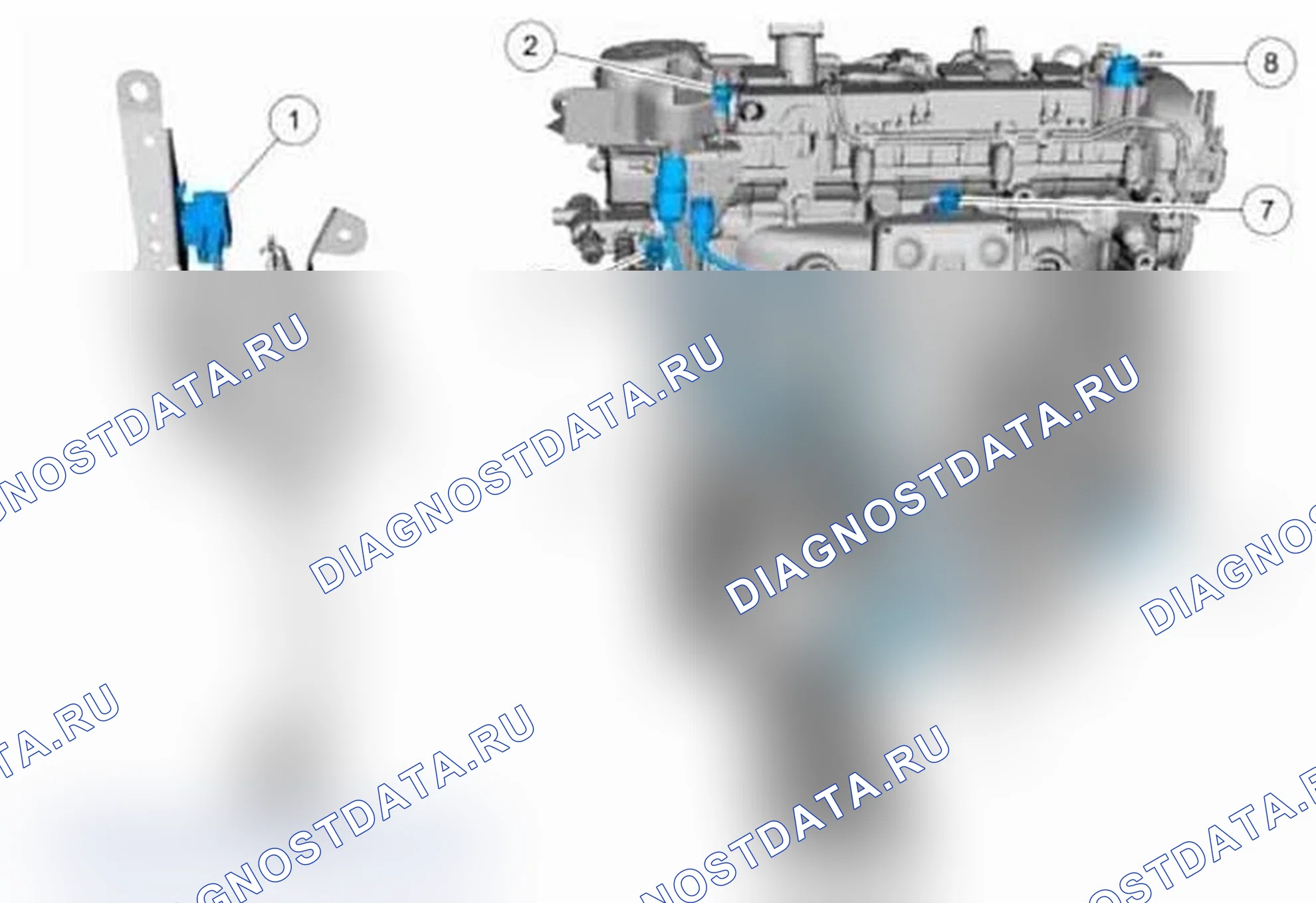 Рис. 34: Правый двигатель. Ford Focus III