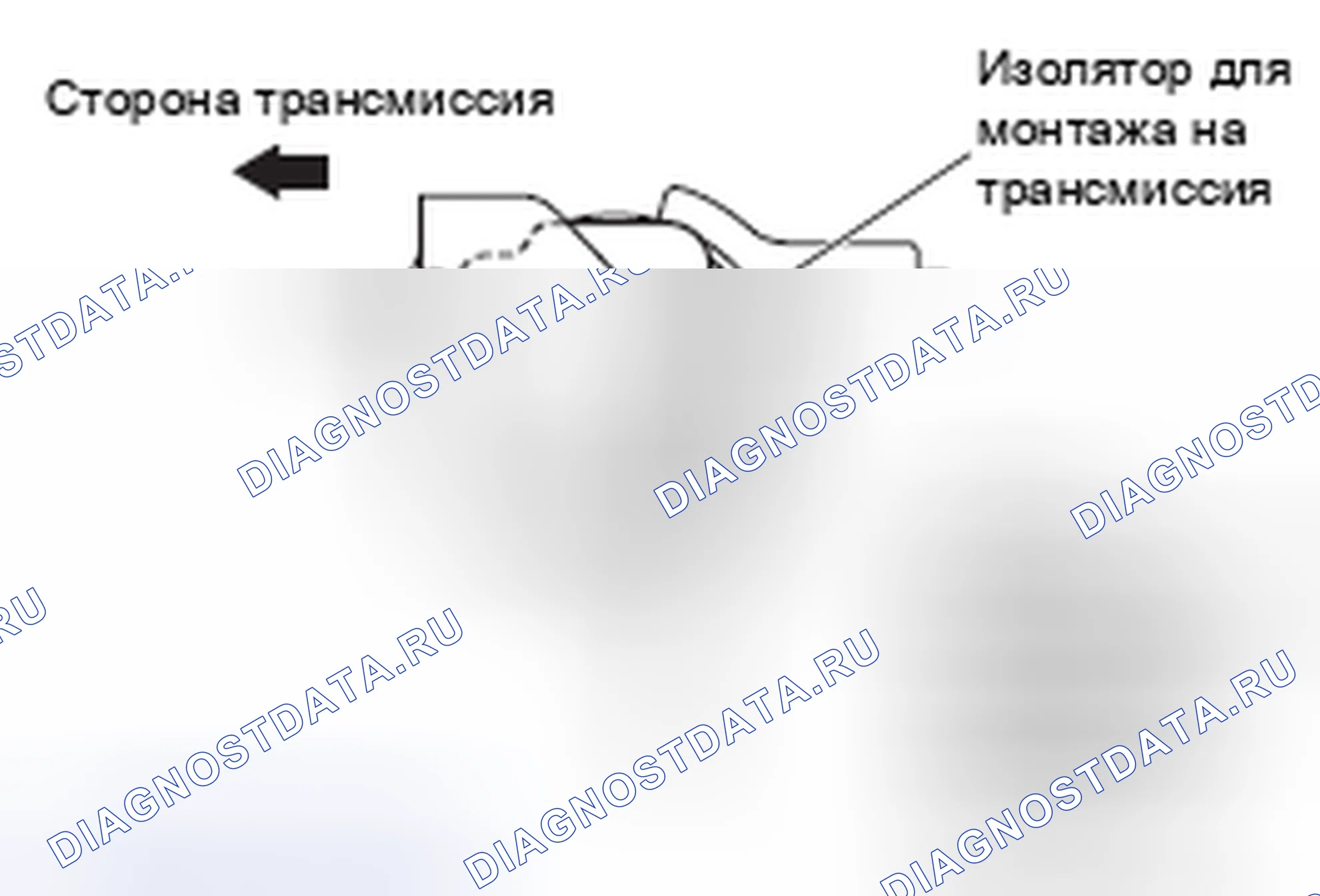 Рис. 5: >> A <<УСТАНОВКА СТОПОРА ИЗОЛЯТОРА ДЛЯ ТРАНСАКСЕЛЬНОГО МОНТАЖА. Mitsubishi Lancer Ralliart X рестайлинг