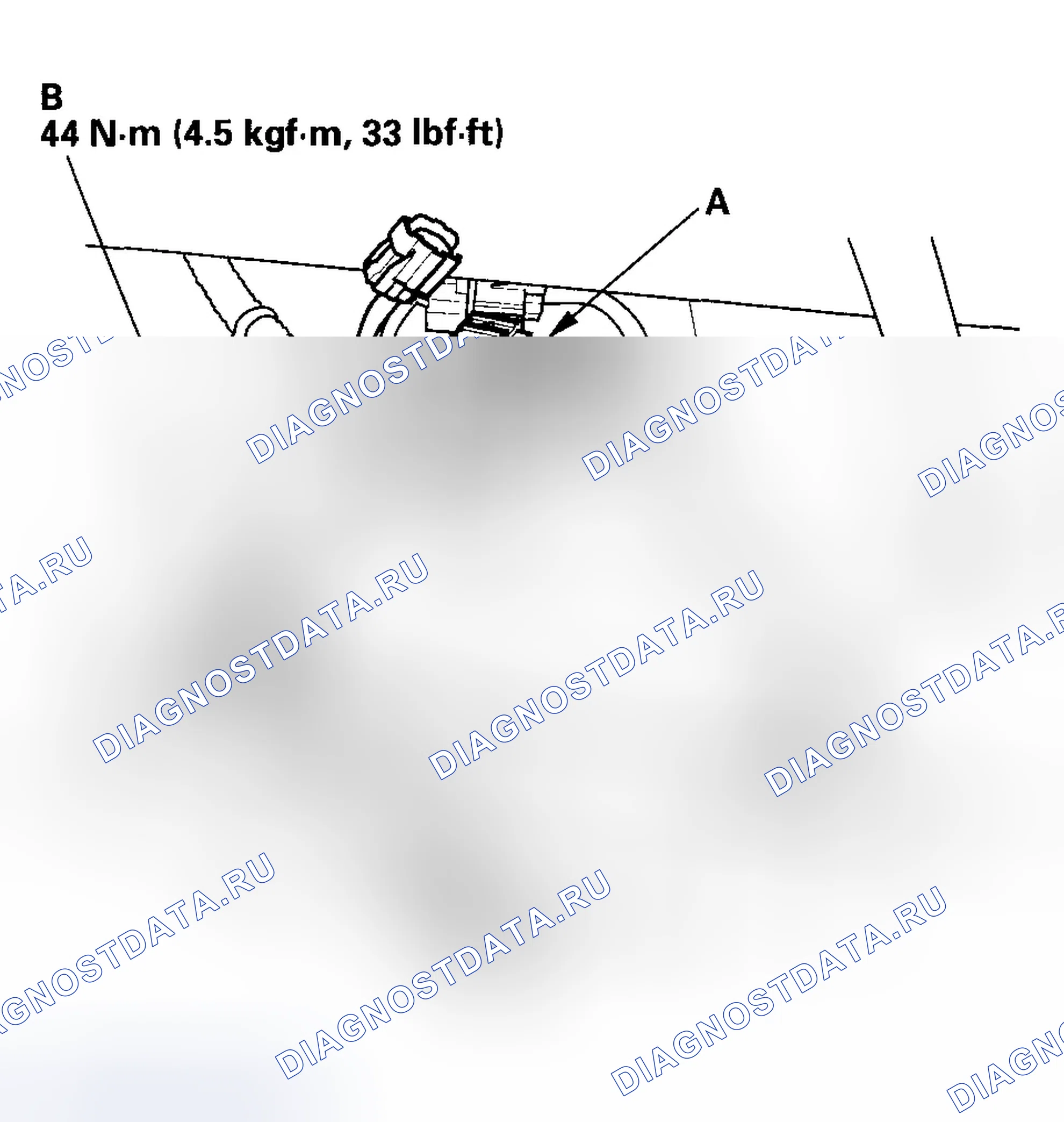 Рис. 165: Замена датчика A / F. Honda Element YH2