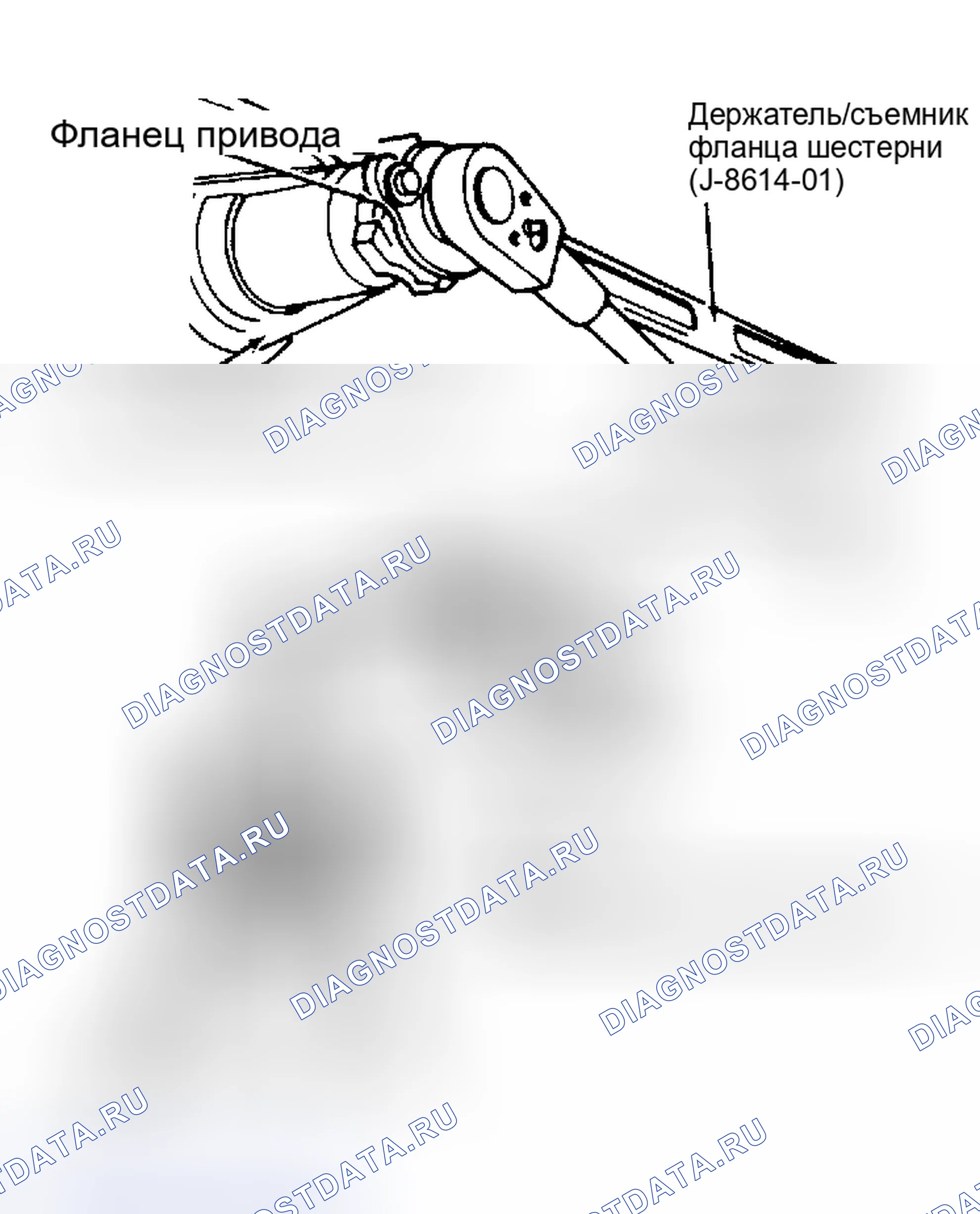 Рис. 25: Узел ведущей шестерни и предварительная нагрузка. GMC Cab & Chassis K2500 