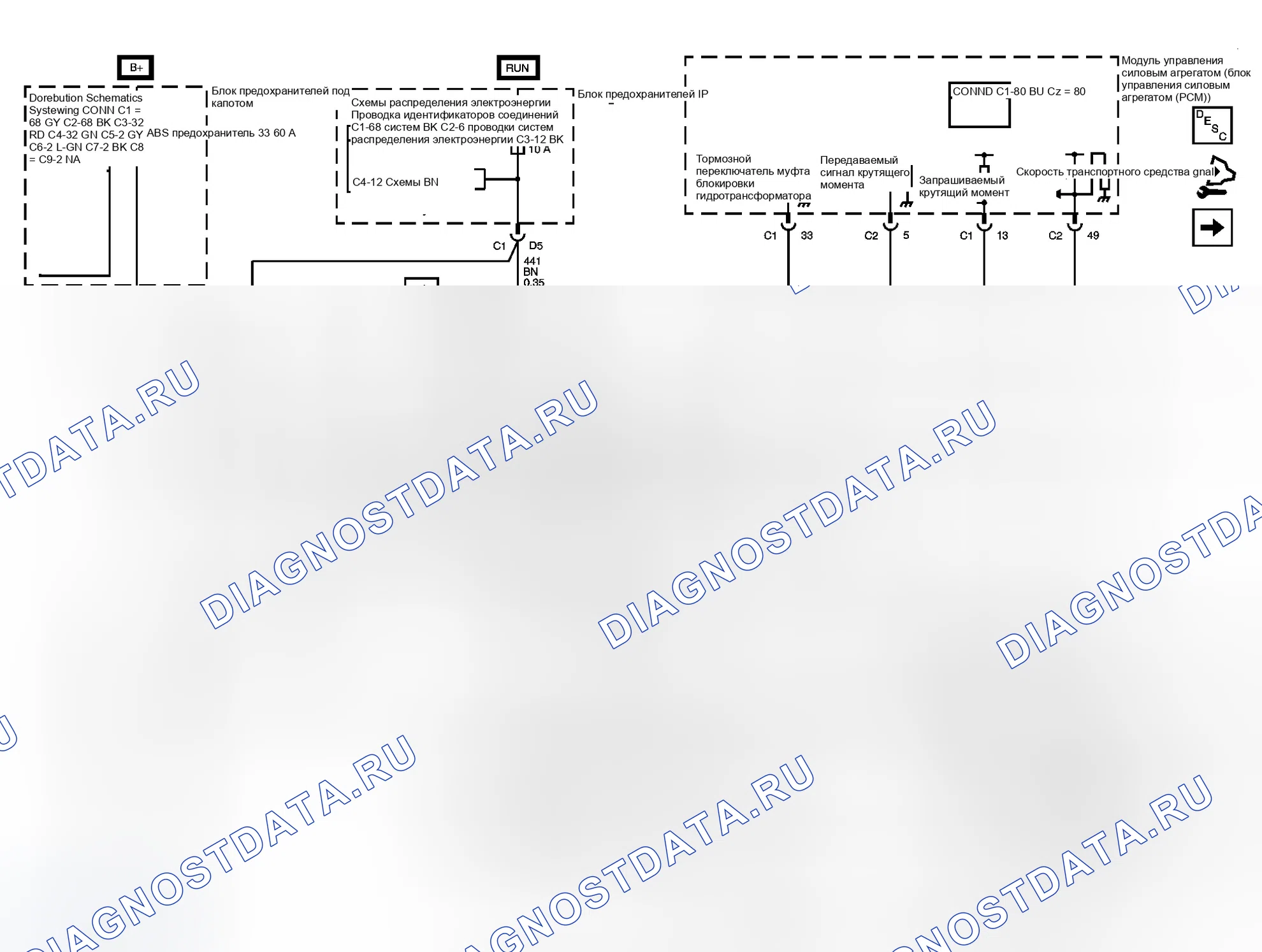 Рис. 2: Схема ABS. GMC Cab & Chassis Sierra 3500 