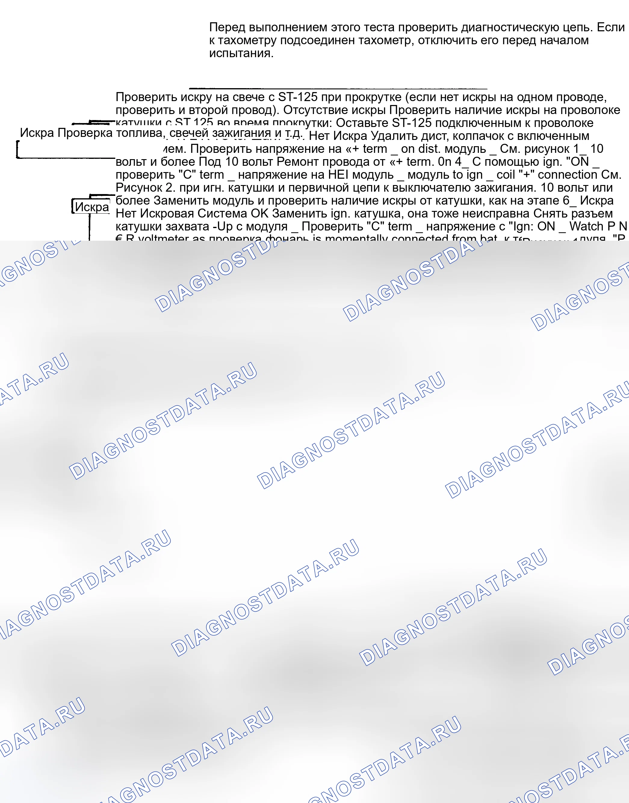 Рис. 132: Кривошипы двигателя, но не будет работать блок-схема (дистанционная катушка). Buick LeSabre V
