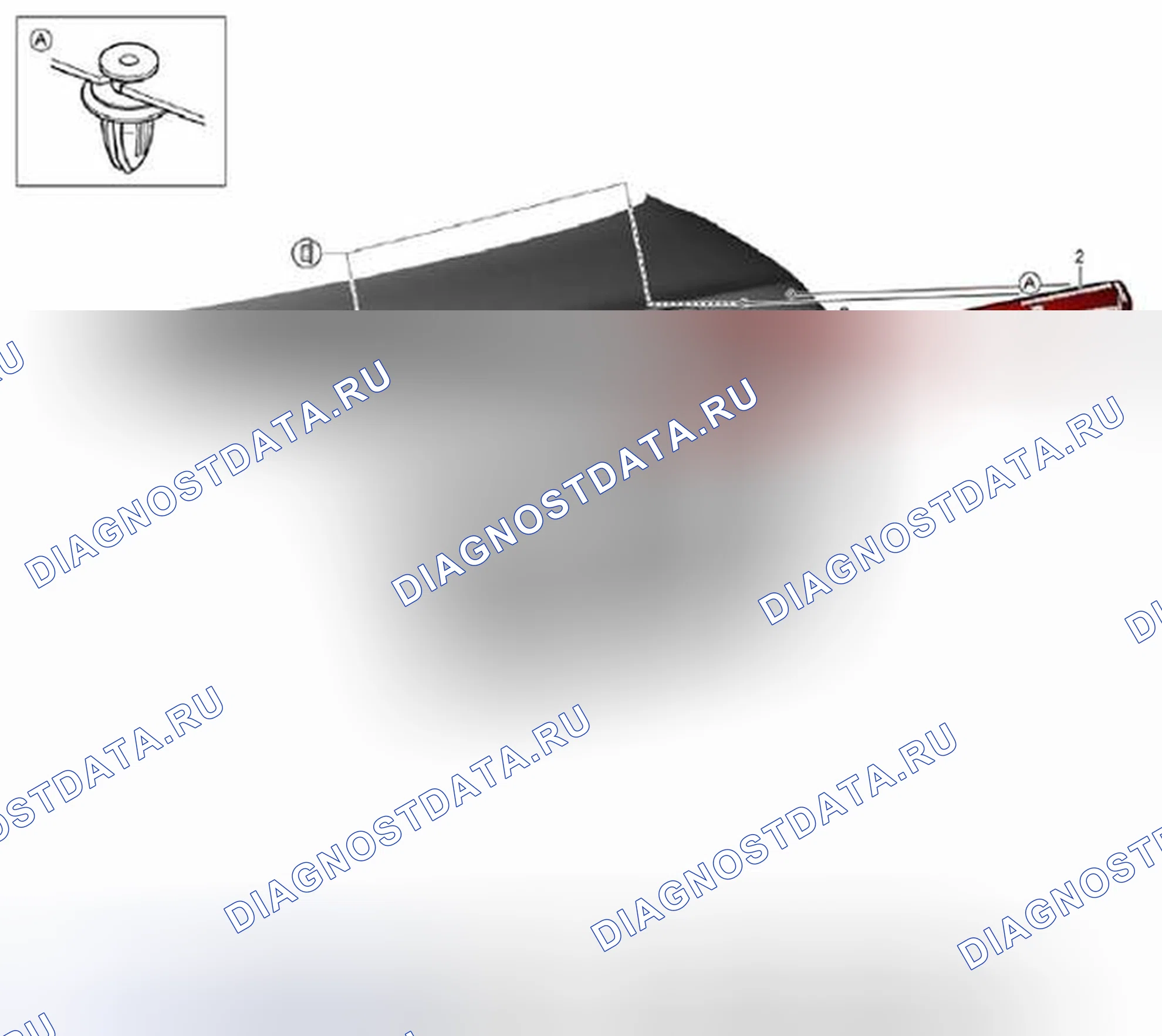 Рис. 12: Снятие и установка заднего спойлера (если он оборудован). Suzuki Kizashi I