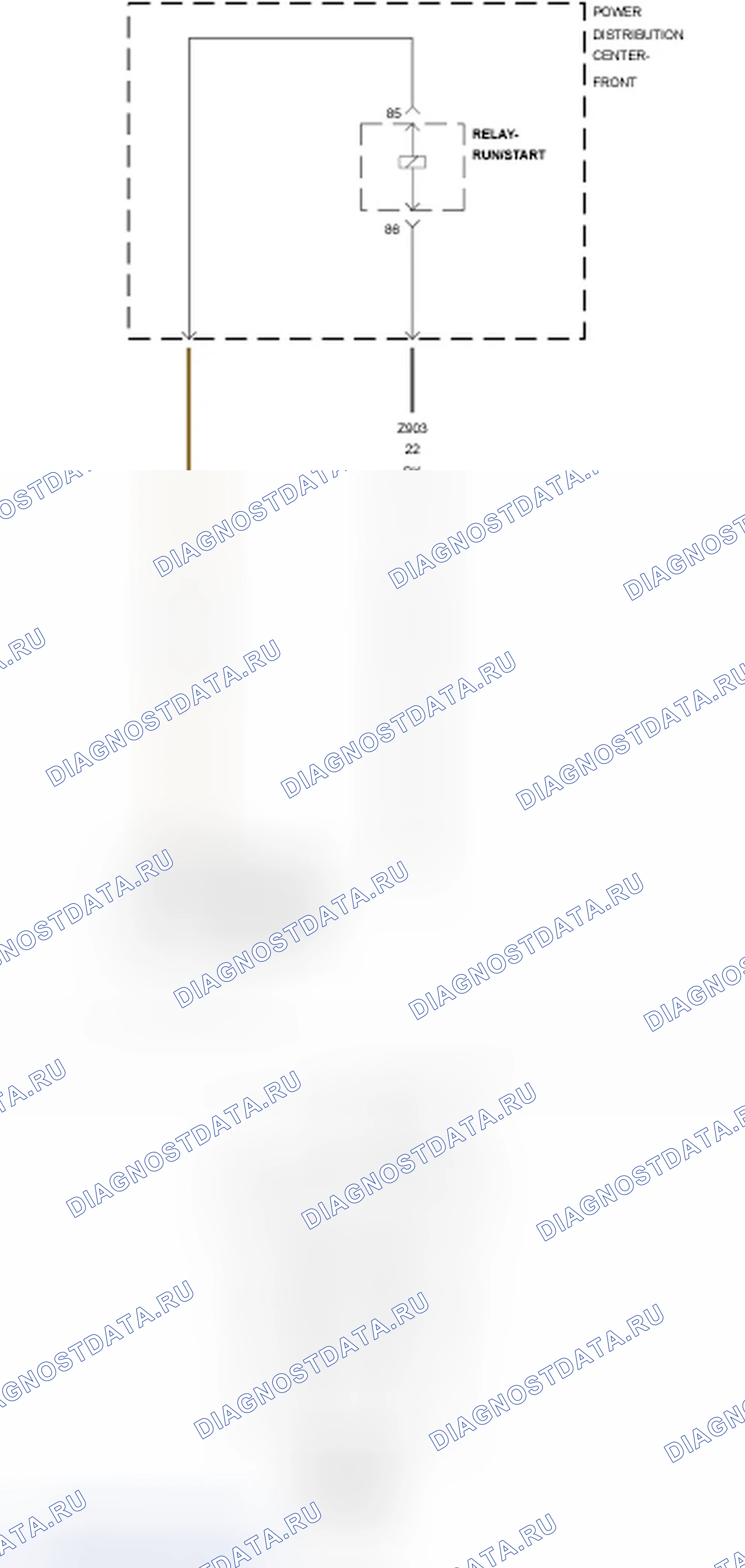 Рис. 285: B2103-11-КОНТРОЛЬ РАБОТЫ / ПУСКА РОЗЖИГА 1 - замыкание на массу. Dodge Charger VI