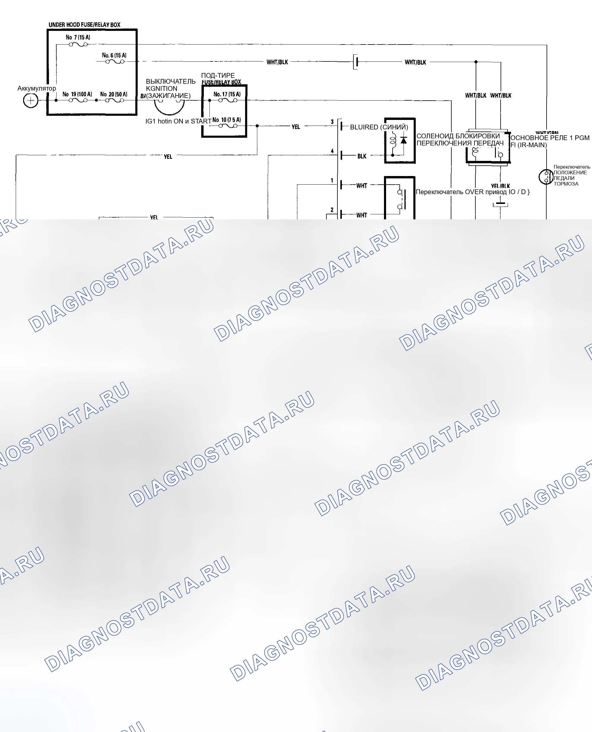 Рис. 434: Принципиальная схема. Honda Element YH2