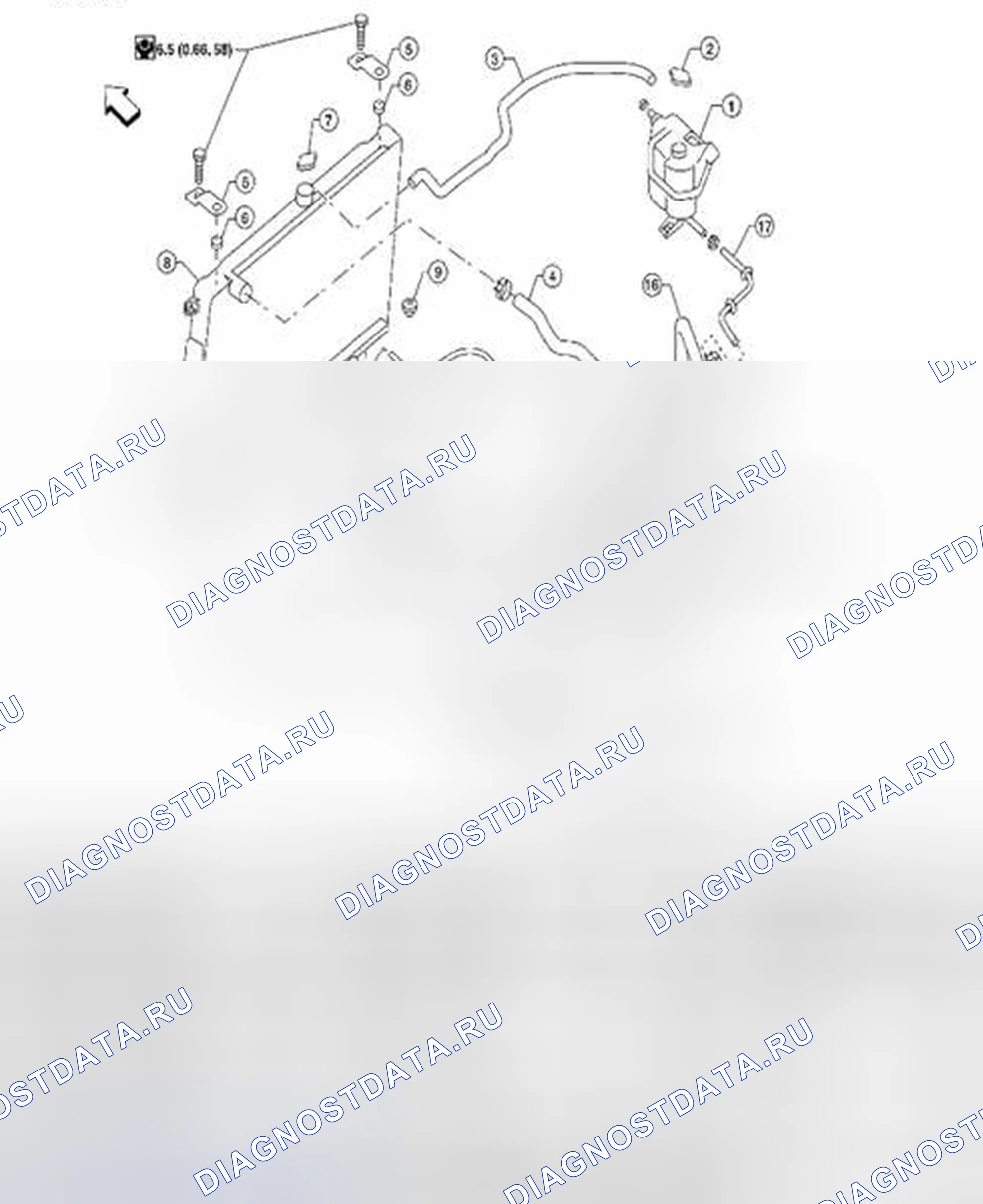 Рис. 20: Радиатор: покомпонентный вид. Suzuki Equator I