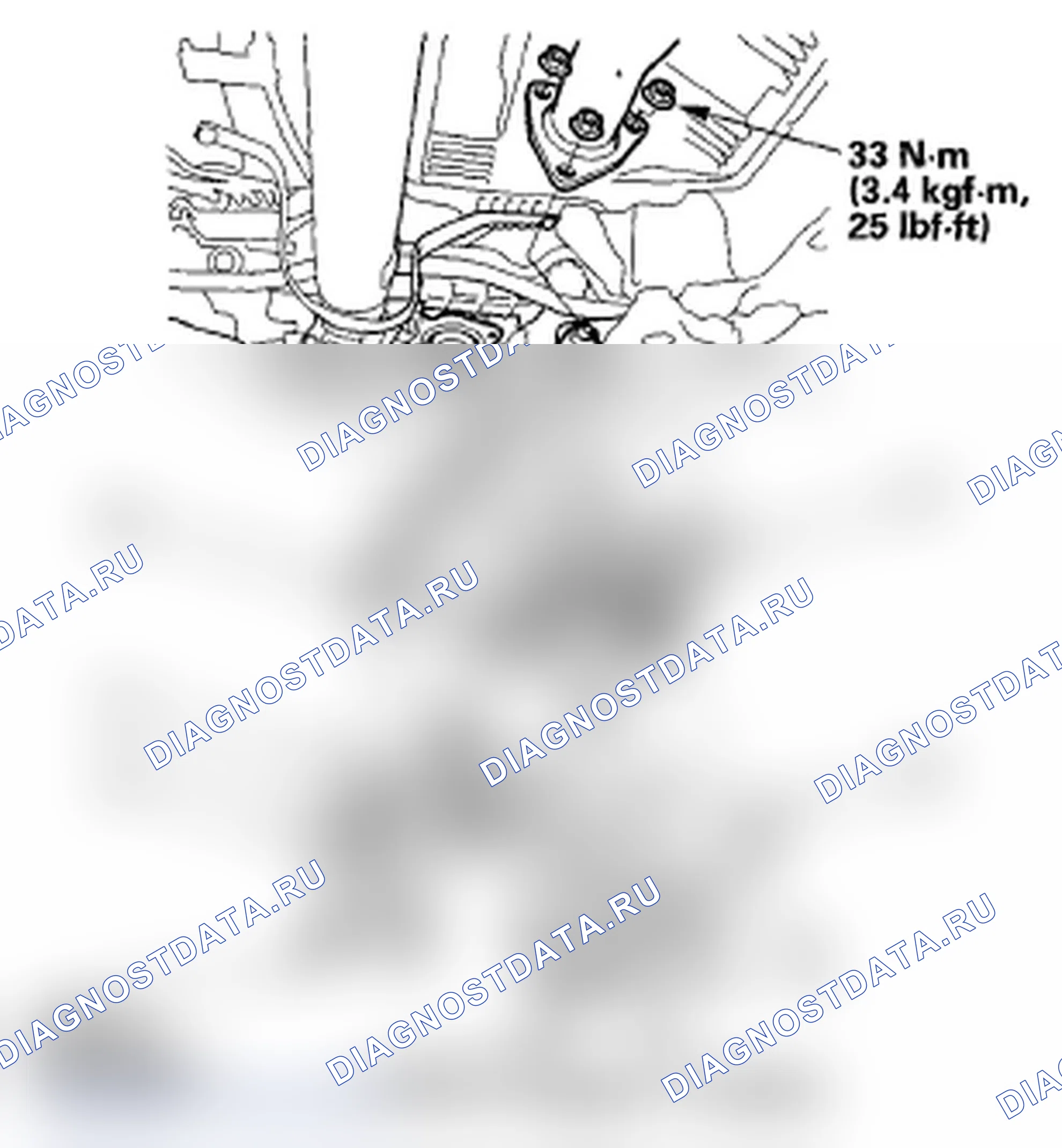 Рис. 91: Демонтаж/монтаж подпольного TWC. Acura RDX I