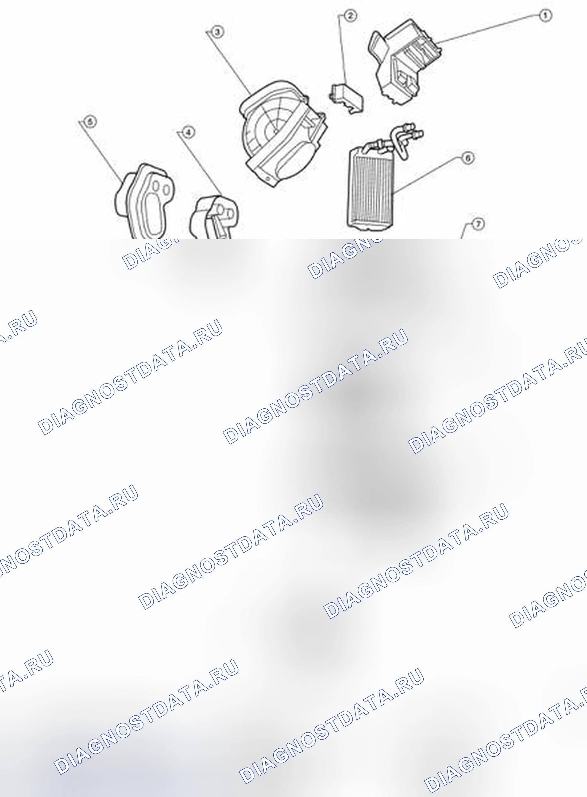 Рис. 55: Демонтаж / монтаж испарителя. Nissan Frontier D40