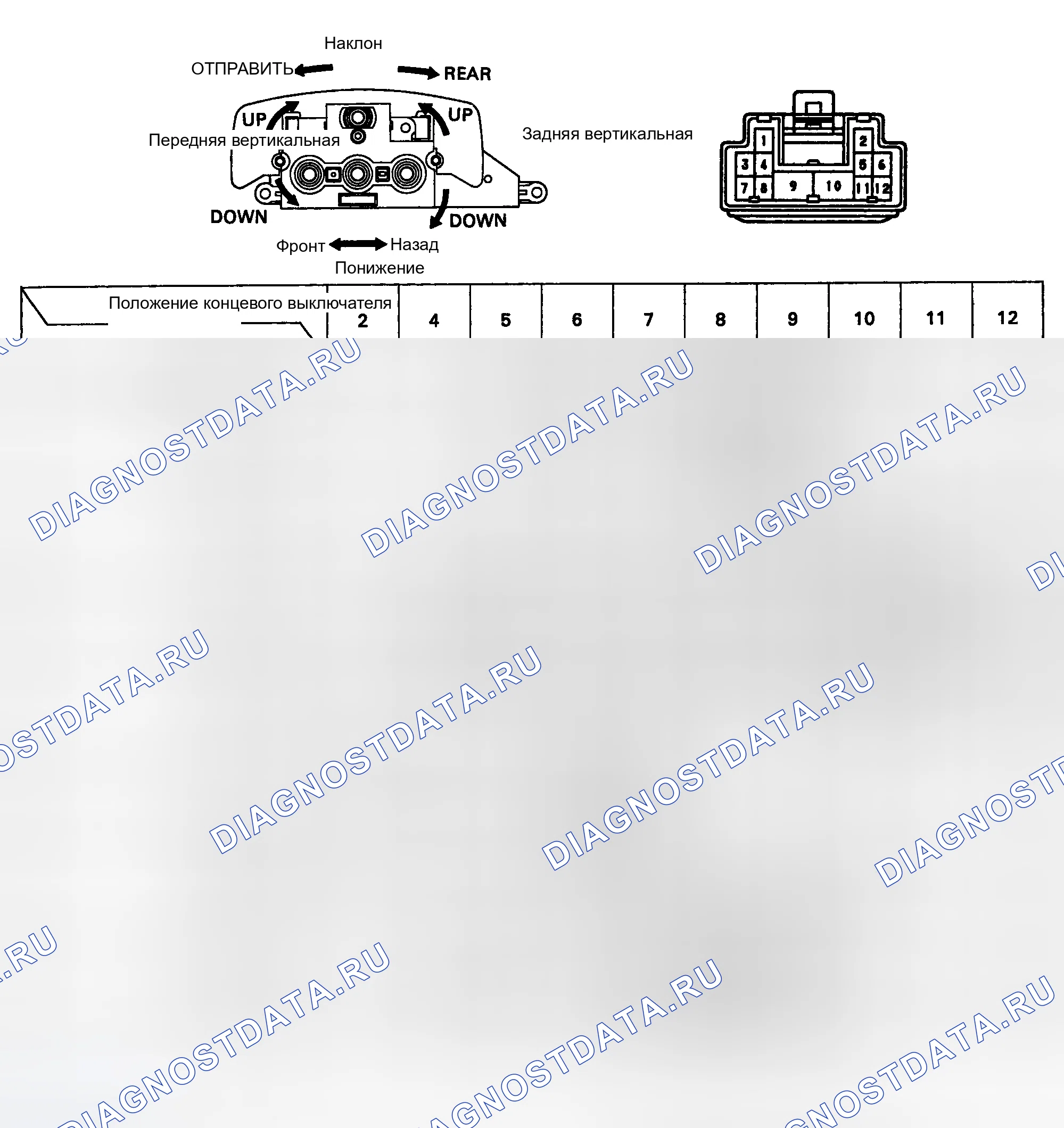 Рис. 13: ВЫКЛЮЧАТЕЛЬ КРЕСЛА С ЭЛЕКТРОПРИВОДОМ. Toyota Camry V30