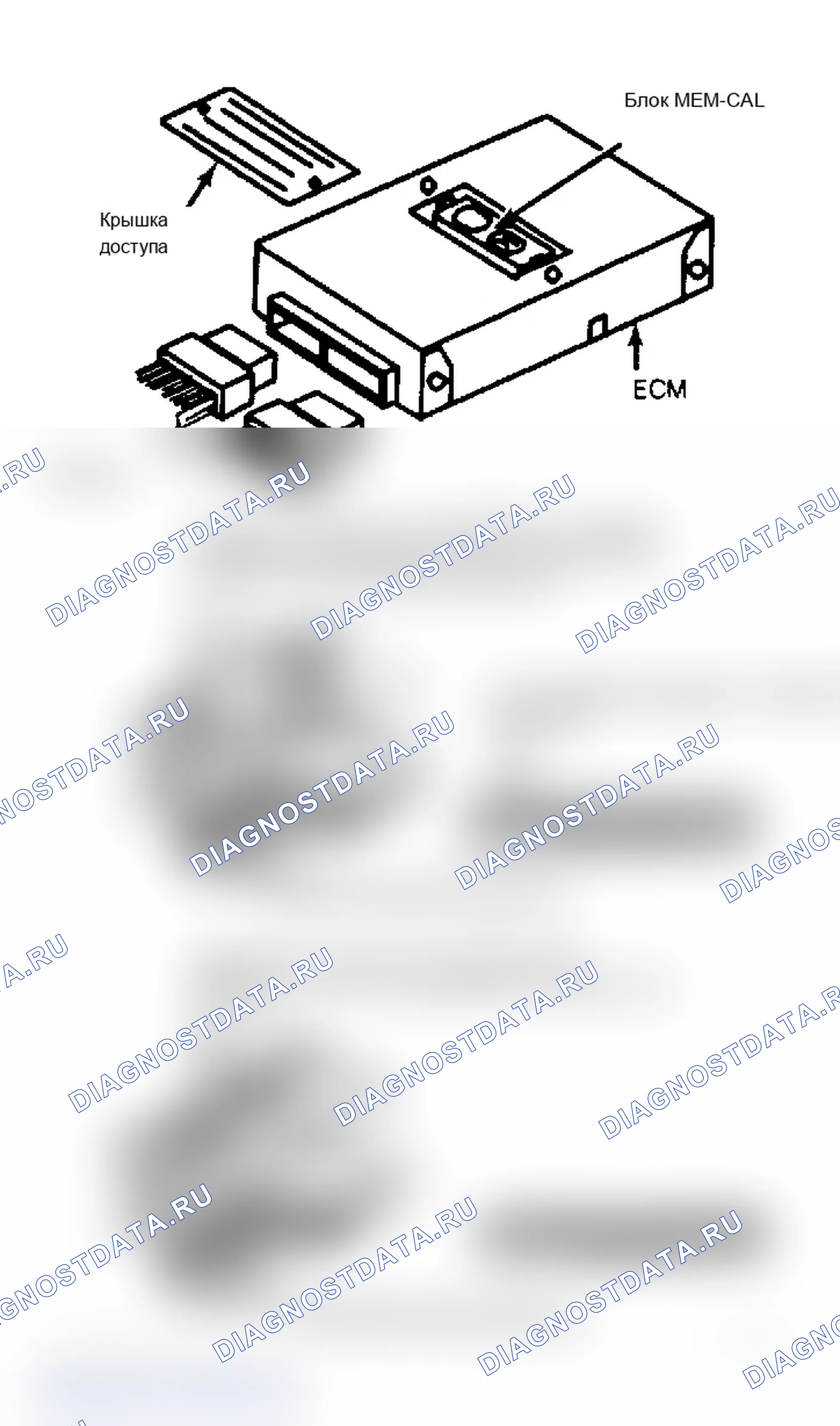 Рис. 3: Замена MEM-CAL в электронном модуле управления (только 2,5 л). Chevrolet Cab & Chassis R30 