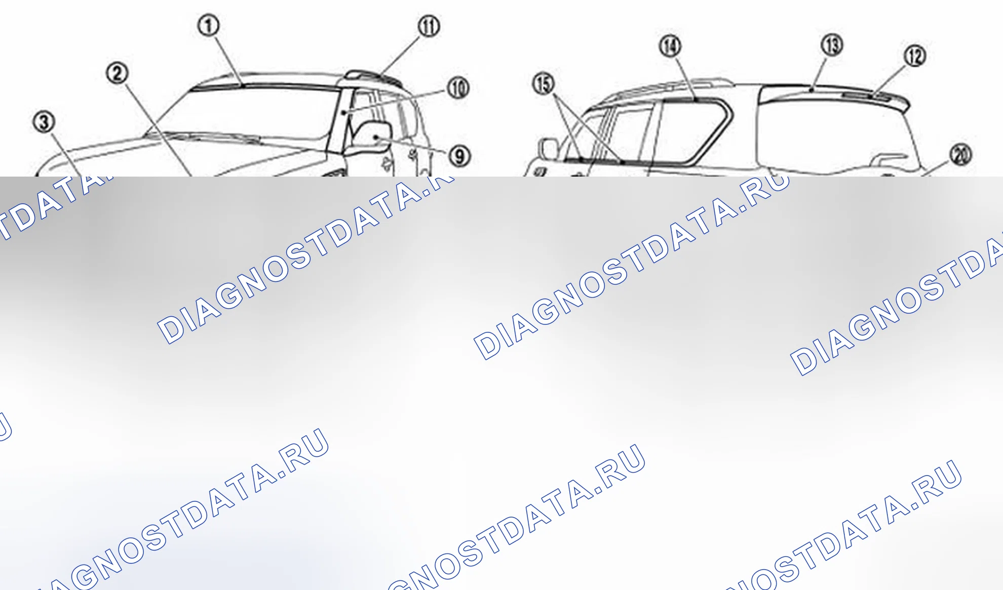 Рис. 60: Расположение пластмассовых деталей. Infiniti QX56 II