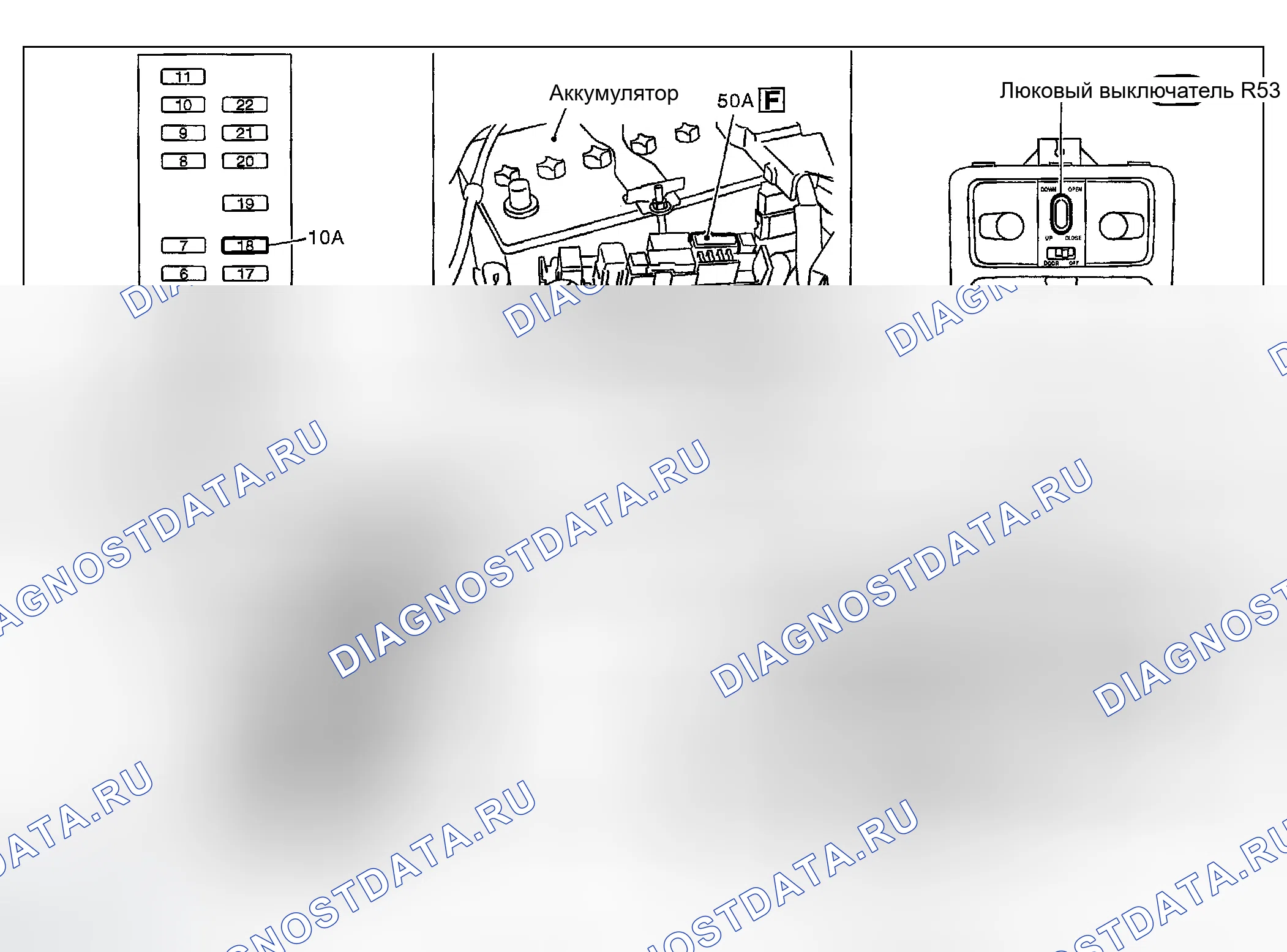 Рис. 73: Расположение компонентов и разъемов кабелей. Infiniti G35 III