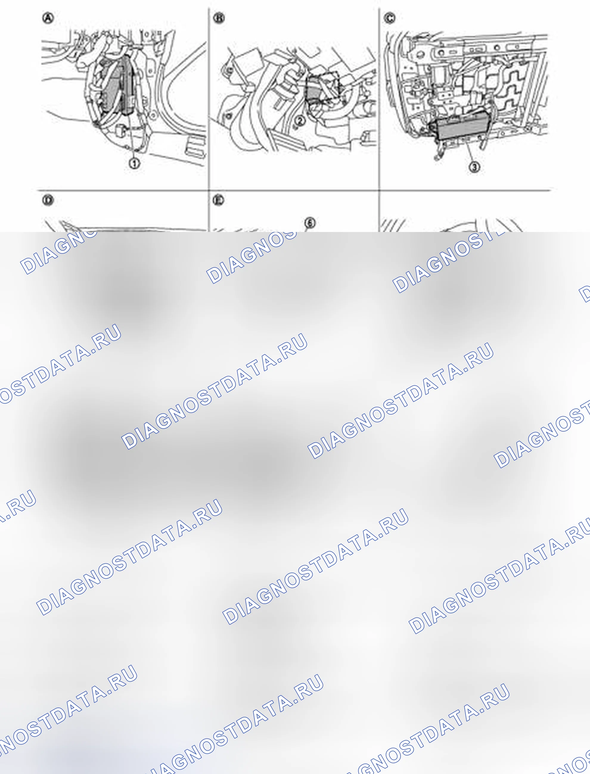 Рис. 19: ФУНКЦИЯ СИНХРОНИЗАЦИИ СИДЕНЬЯ: Расположение компонентов. Infiniti G35 IV