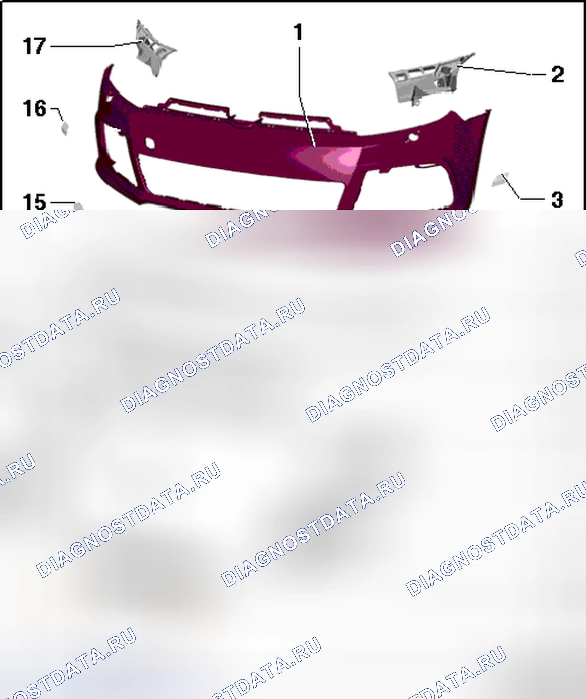 Рис. 28: КРЕПЛЕНИЯ КРЫШКИ БАМПЕРА. Volkswagen Golf Mk7