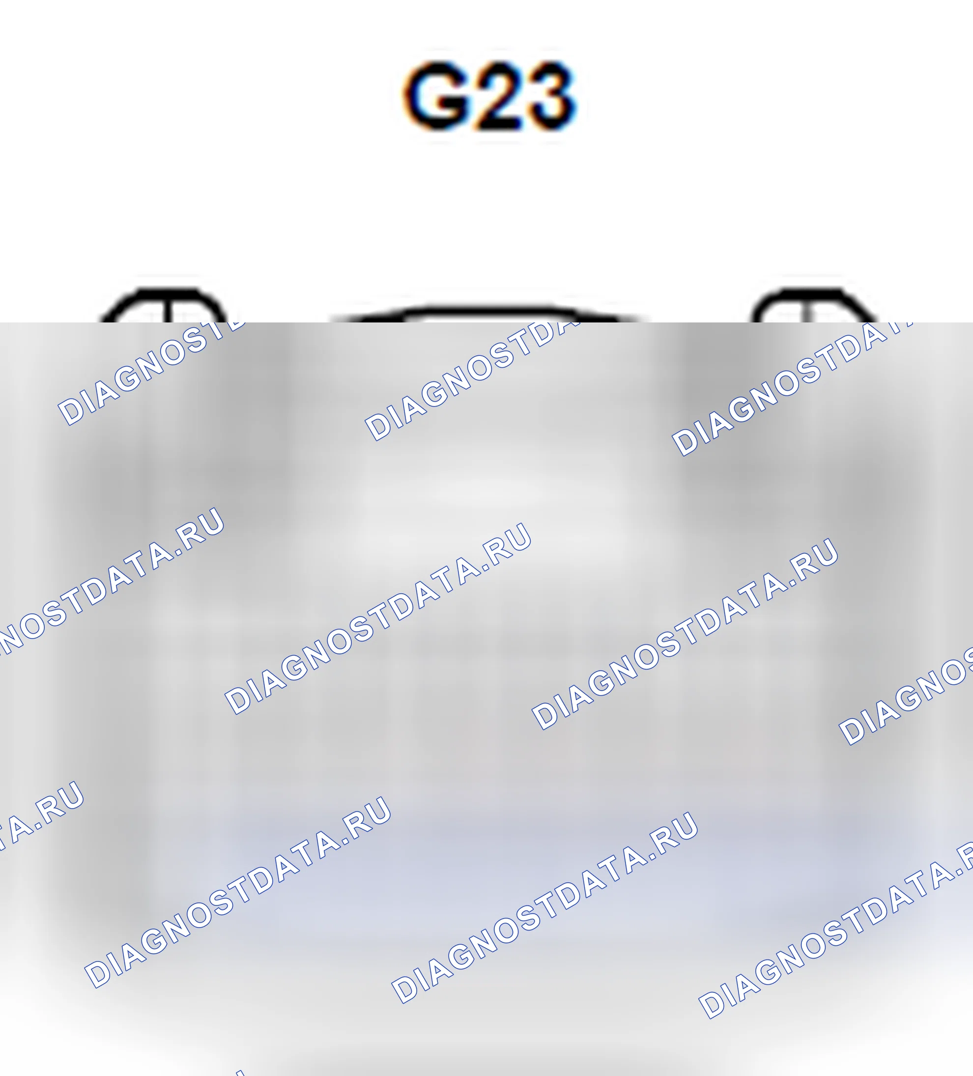 Рис. 725: Вид с торца разъема ECU для мультимедийного интерфейса (G23). Toyota 4Runner V