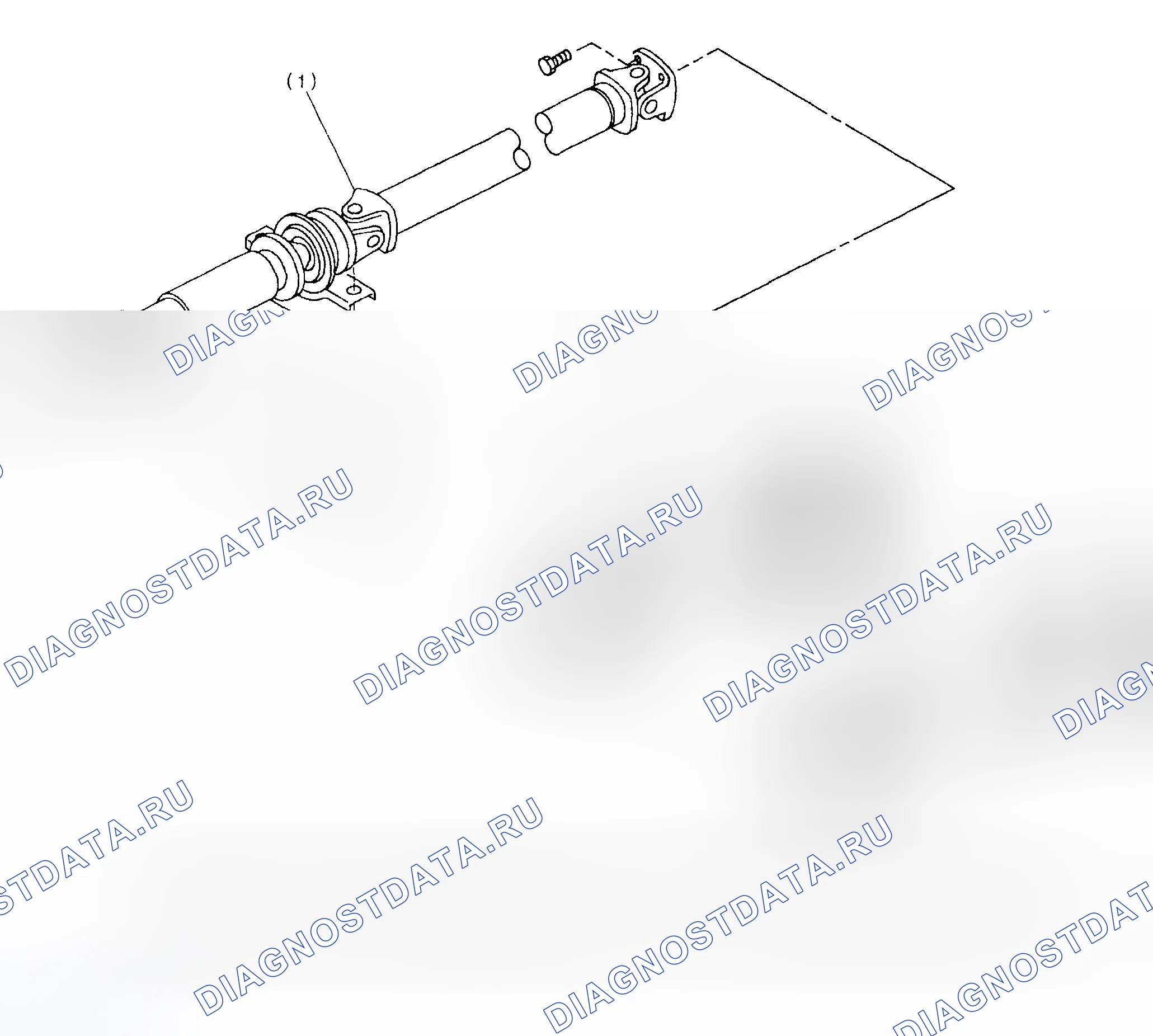 Рис. 3: Идентификация компонентов карданного вала. Subaru Impreza GD/GC/GG