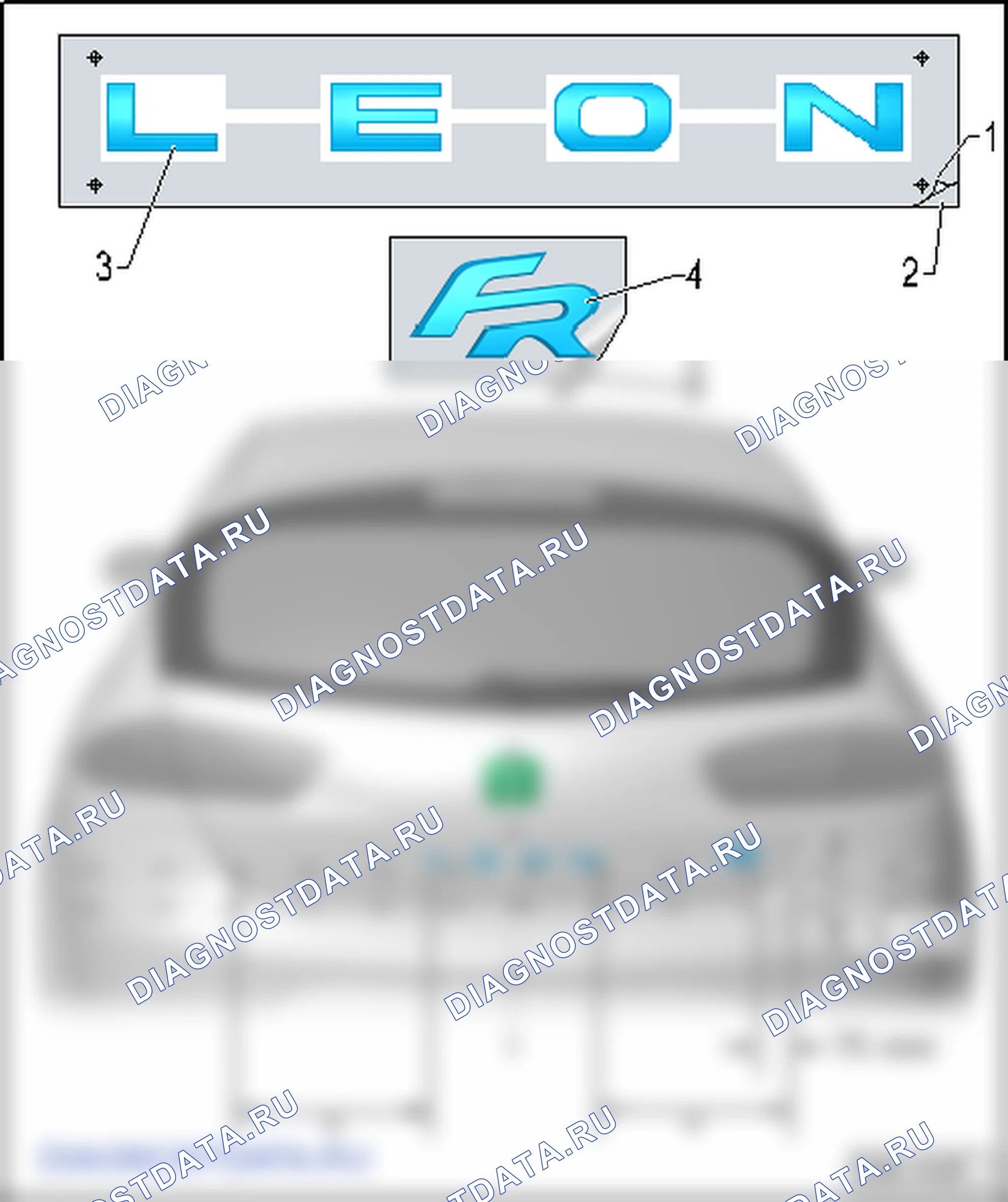 Молдинги и анаграммы. SEAT Leon Ii