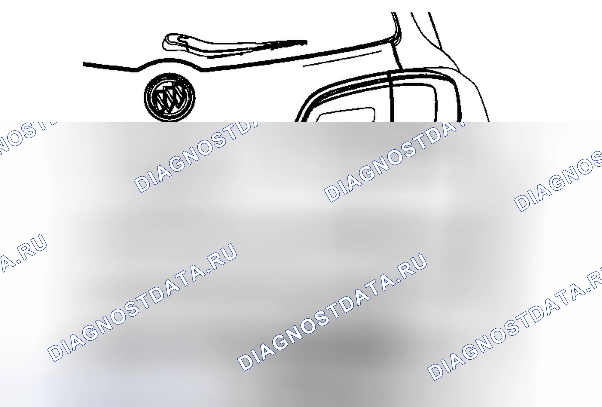 Рис. 29: Замена эмблемы / паспортной таблички дверь багажника (анклав). GMC Acadia I рестайлинг