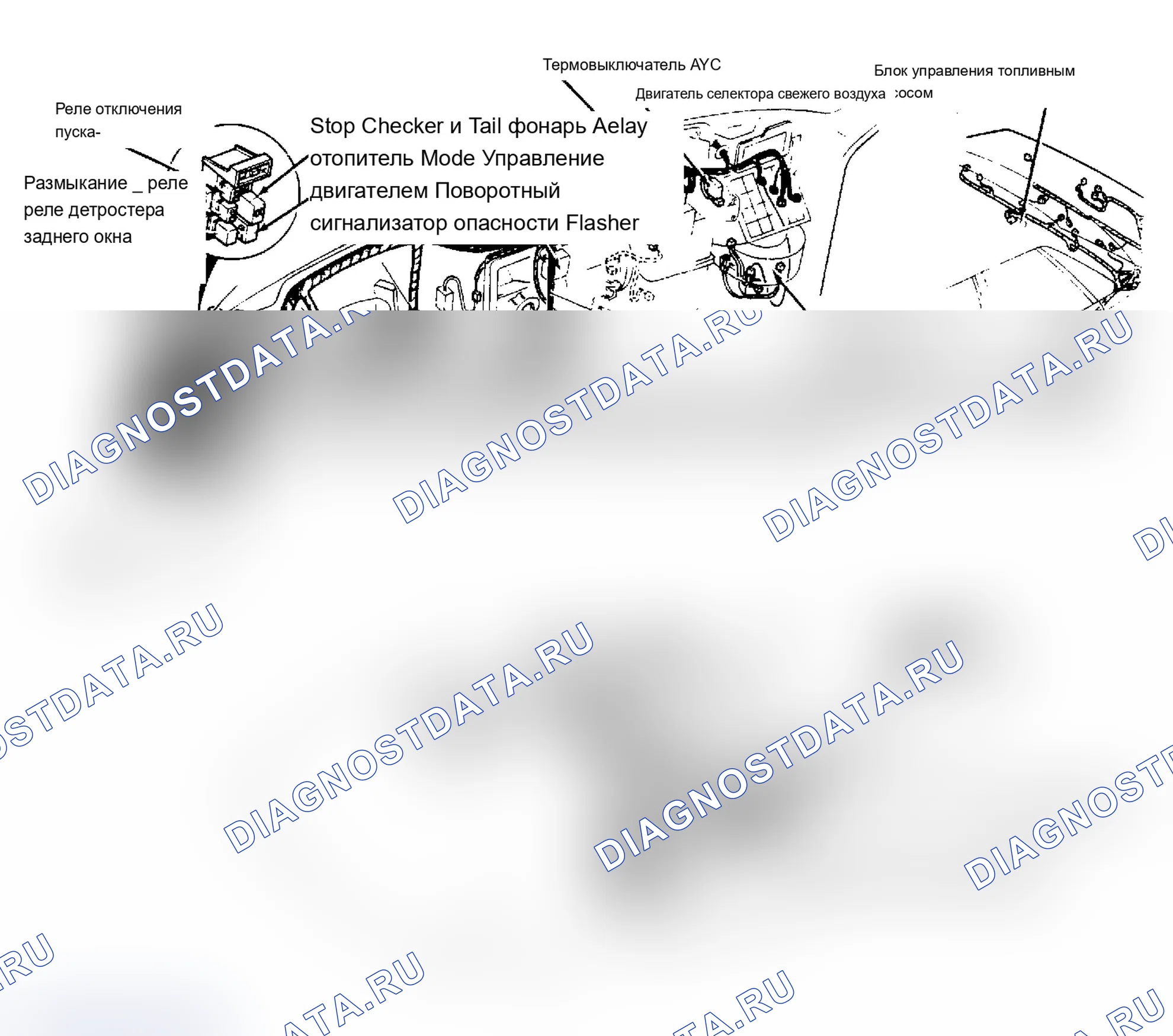 Рис. 3: Расположение компонентов (3 из 6). Mazda MX-6 V