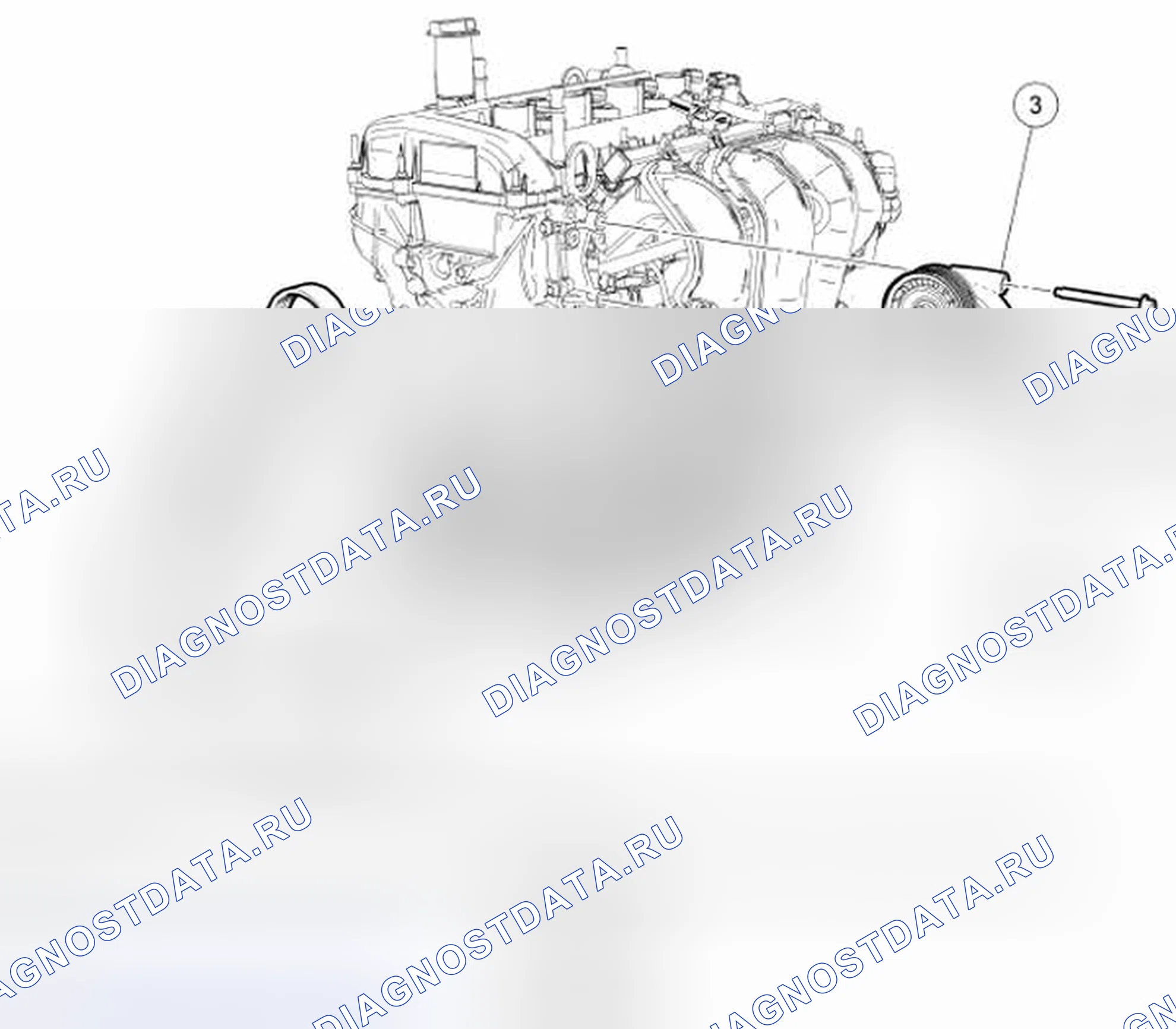 Рис. 32: Фронтальный вспомогательный привод (FEAD) - разнесенный вид. Hyundai Matrix I рестайлинг