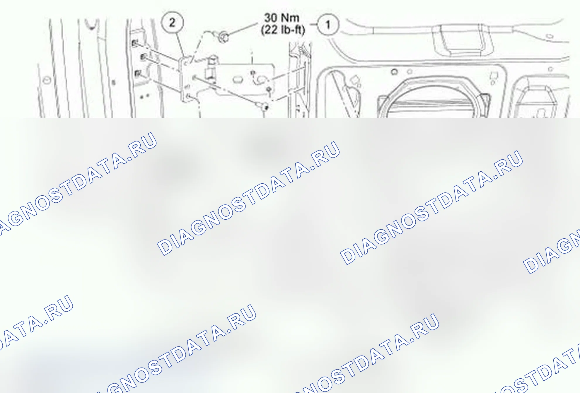 Рис. 27: Дверь - задний груз. Ford Econoline E250 