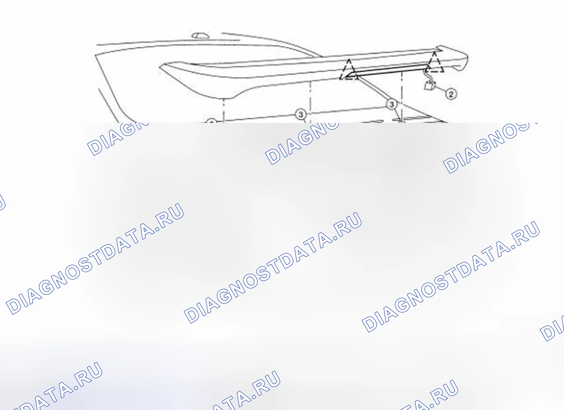 Рис. 44: Идентификация заднего спойлера. Nissan Altima L32