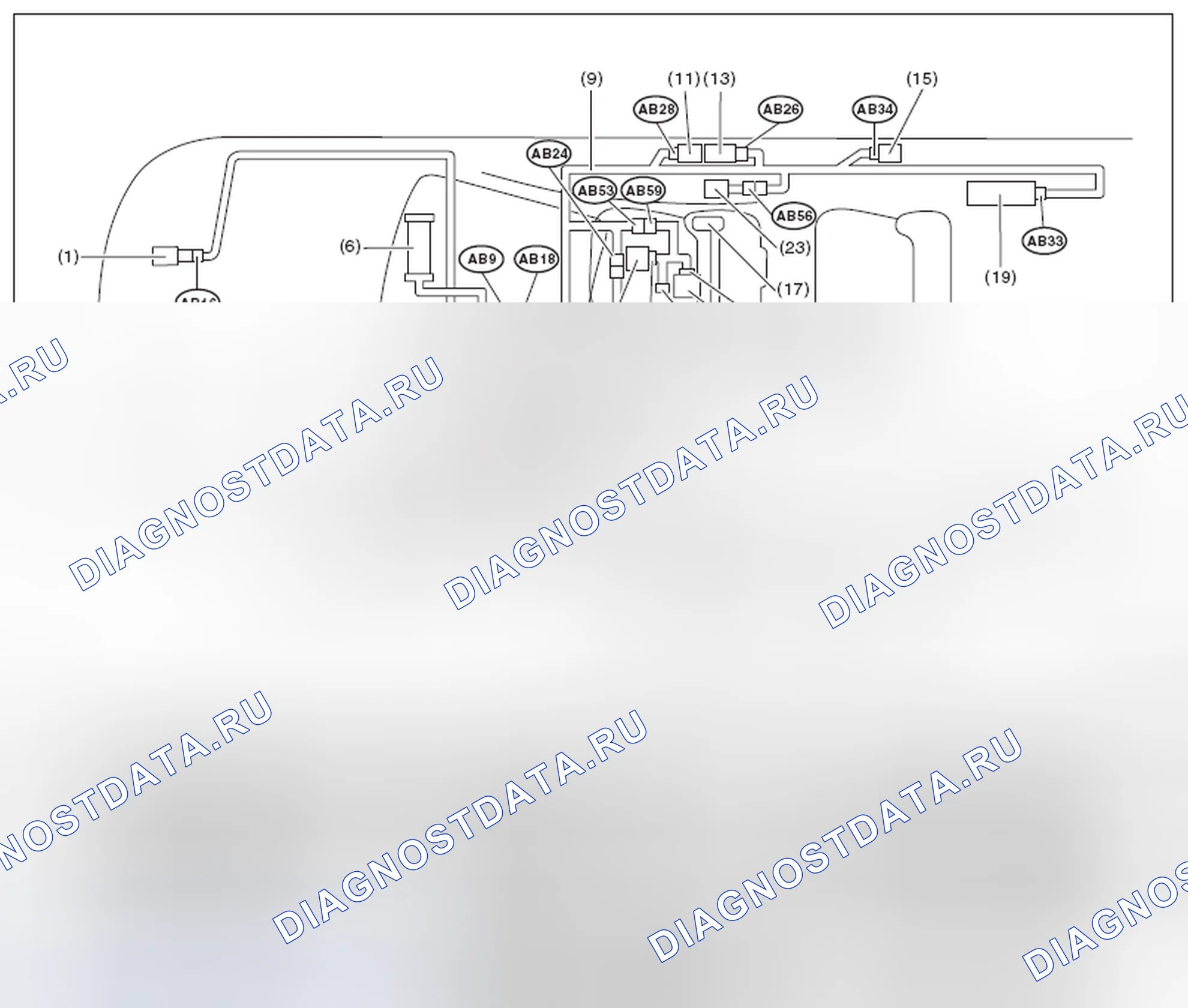 Рис. 374: РАСПОЛОЖЕНИЕ. Subaru Impreza GK